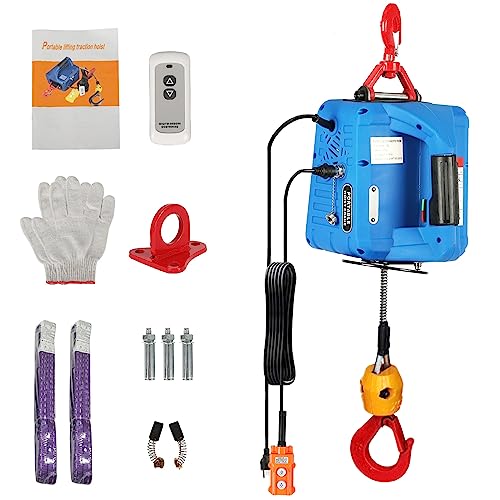 Memows - Paranco Elettrico 500KG 1500W con Telecomando