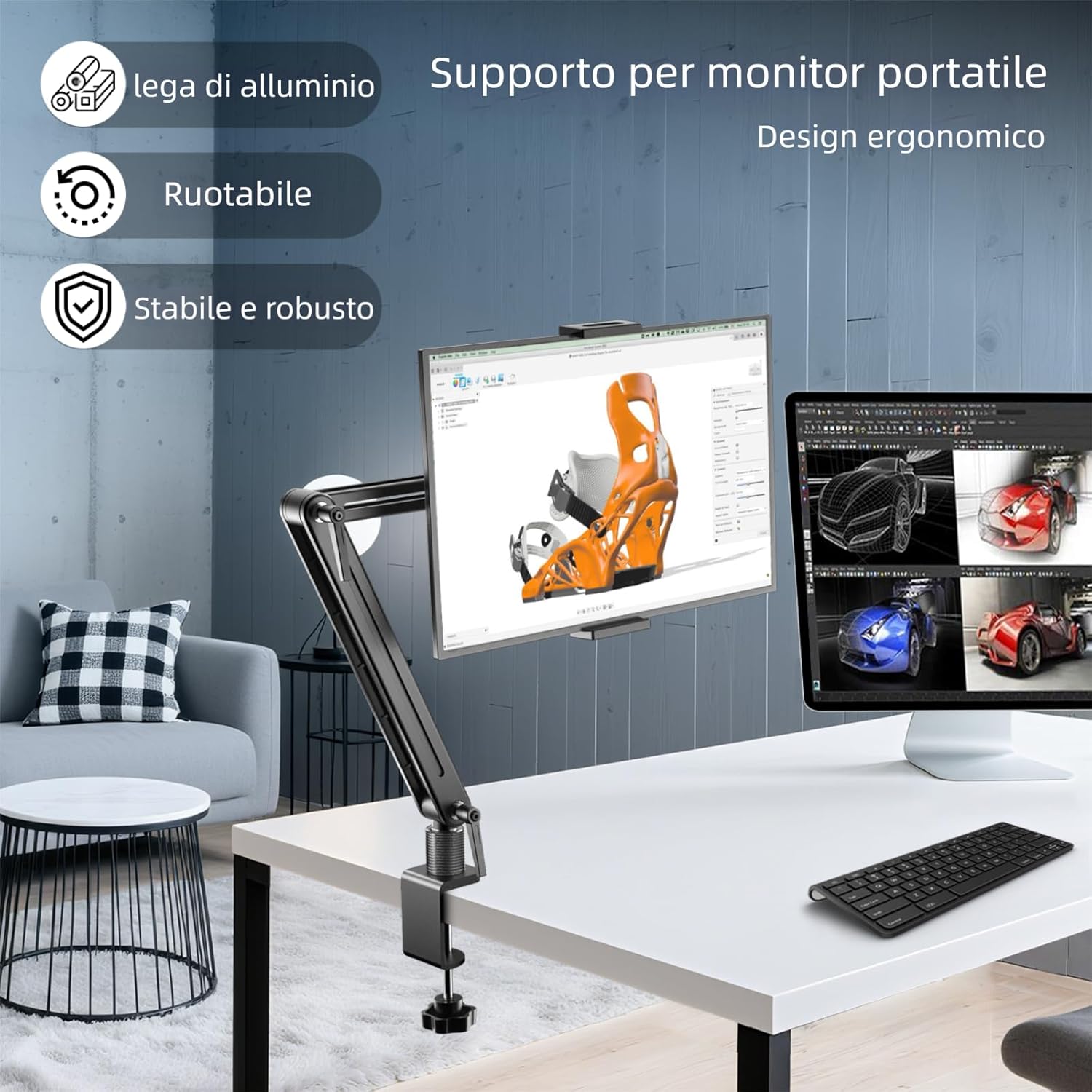 Feising Supporto Tablet da Tavolo in Alluminio 15.6IN - immagine 4