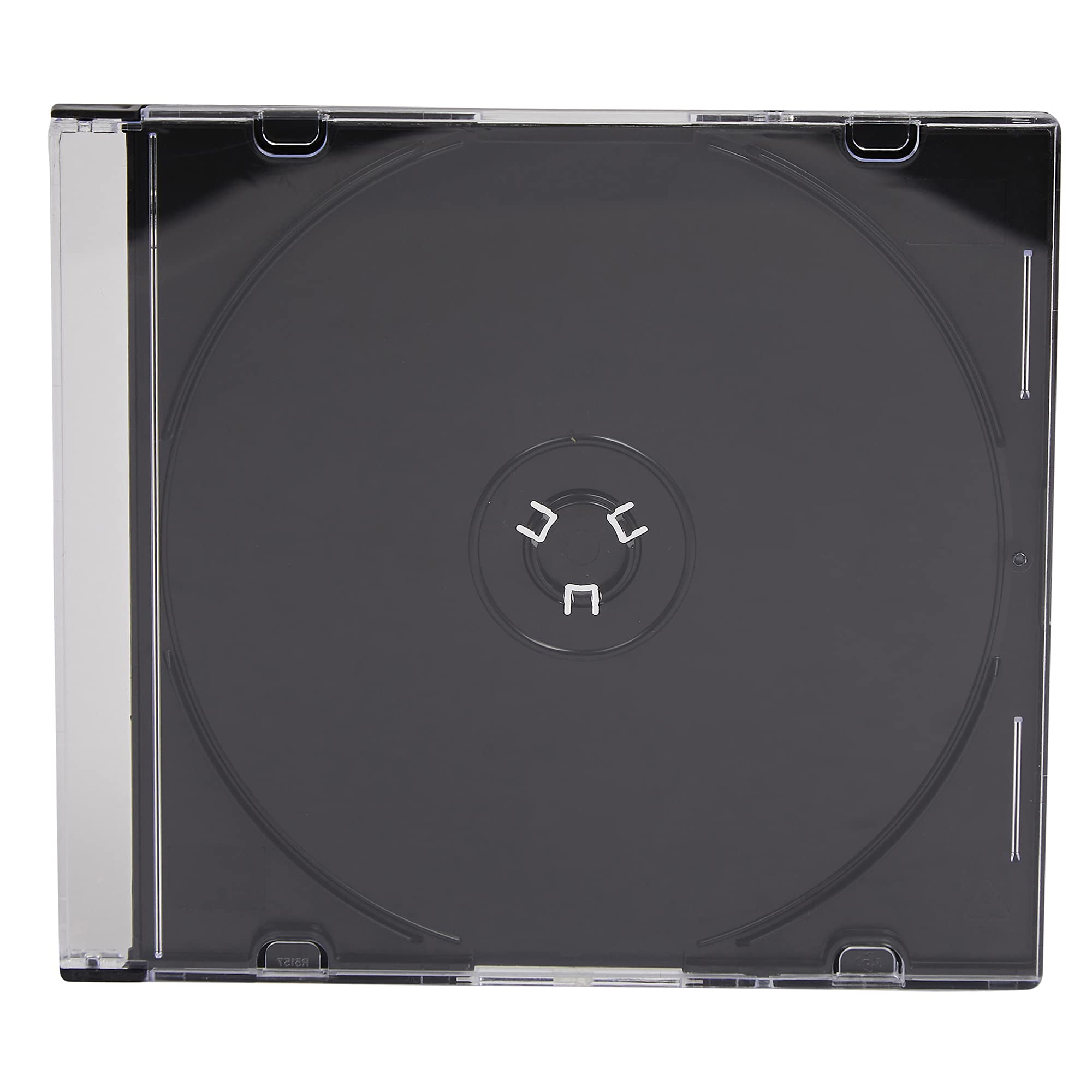 Slimline - Confezione da 50 custodie per CD e DVD, 5,2 mm, con vassoio nero