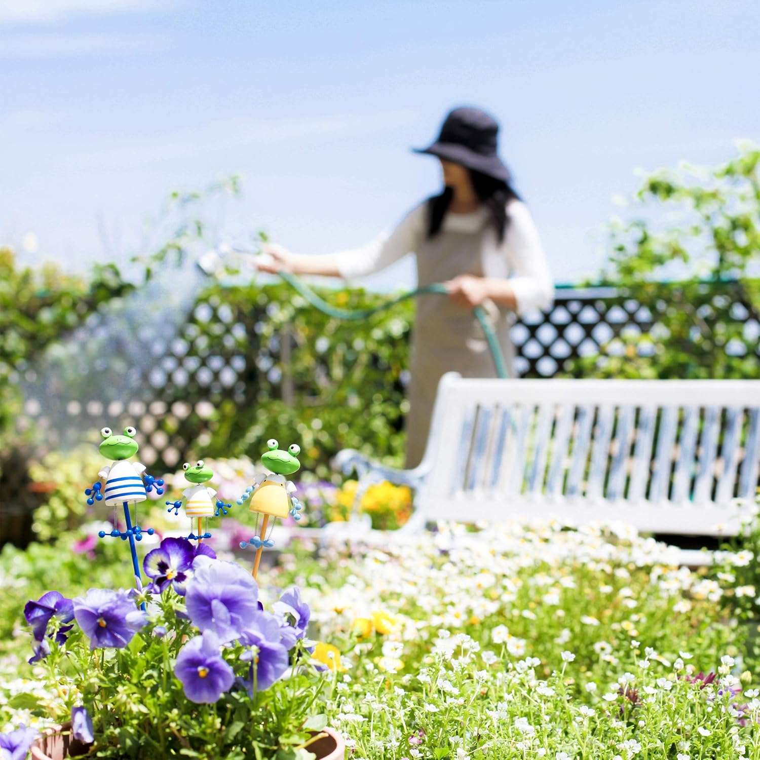 Relaxdays Carrello Avvolgitubo Mobile 45m, Grigio e Giallo - immagine 5