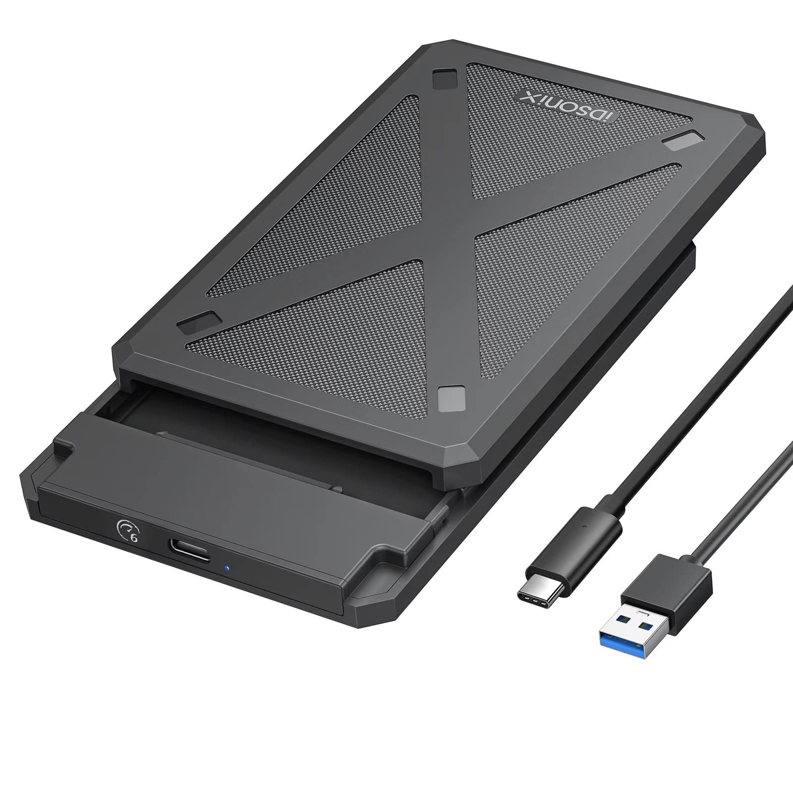iDsonix Case HDD 2.5 SATA USB 3.1, Nero