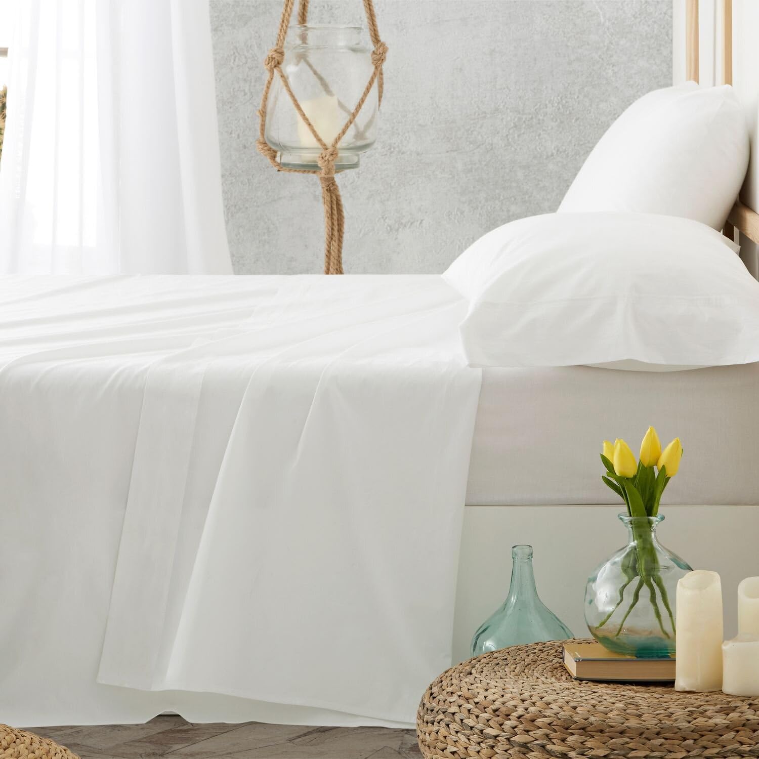 Burrito Blanco Set Lenzuola Hotel 100% Cotone, Bianche