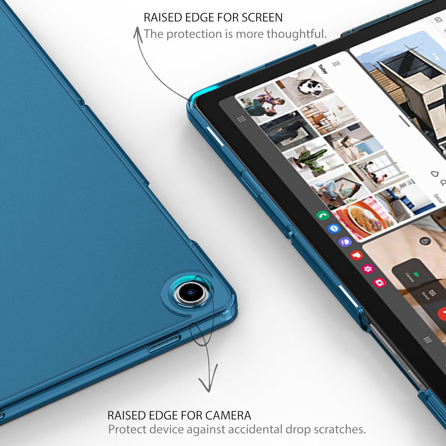 Cacoe Cover per Samsung Galaxy Tab A9+ / A9 Plus 11" 2023, Blu Pavone - immagine 3