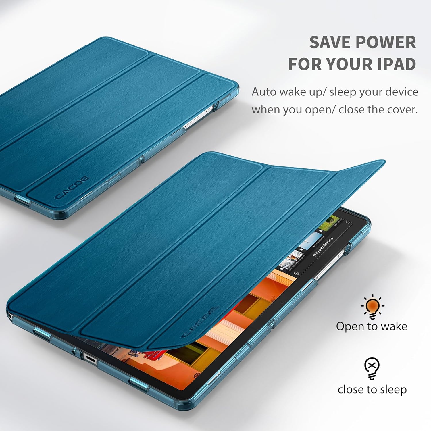 Cacoe Cover per Samsung Galaxy Tab A9+ / A9 Plus 11" 2023, Blu Pavone - immagine 5