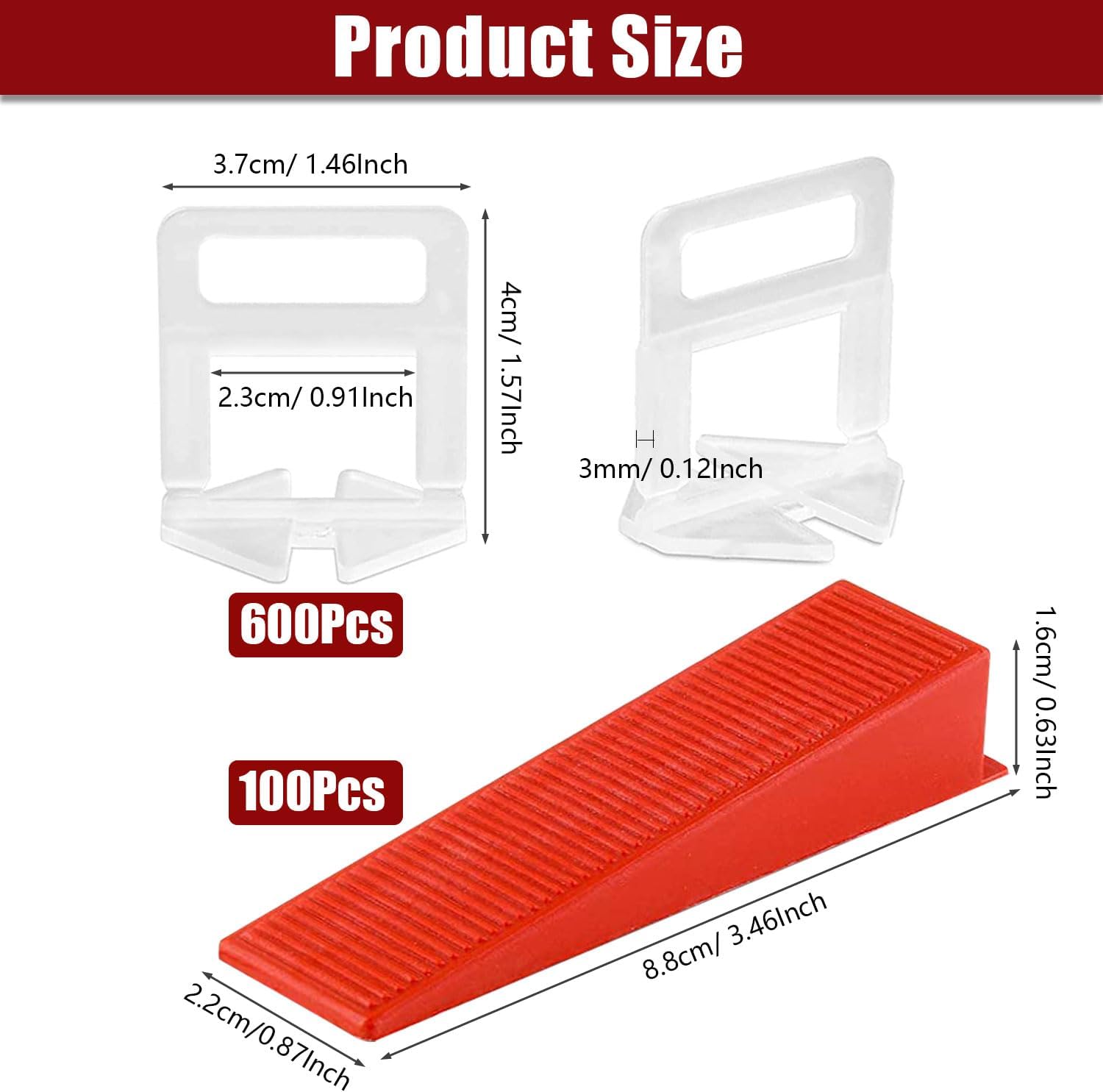 Distanziatori per Piastrelle con Cunei 3mm, 700 Pezzi - immagine 2
