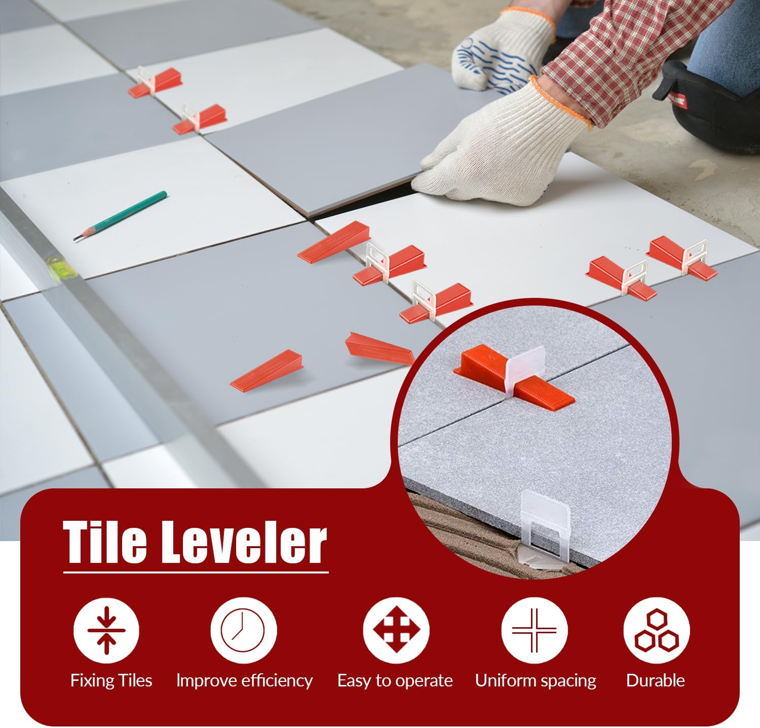 Distanziatori per Piastrelle con Cunei 3mm, 700 Pezzi - immagine 4