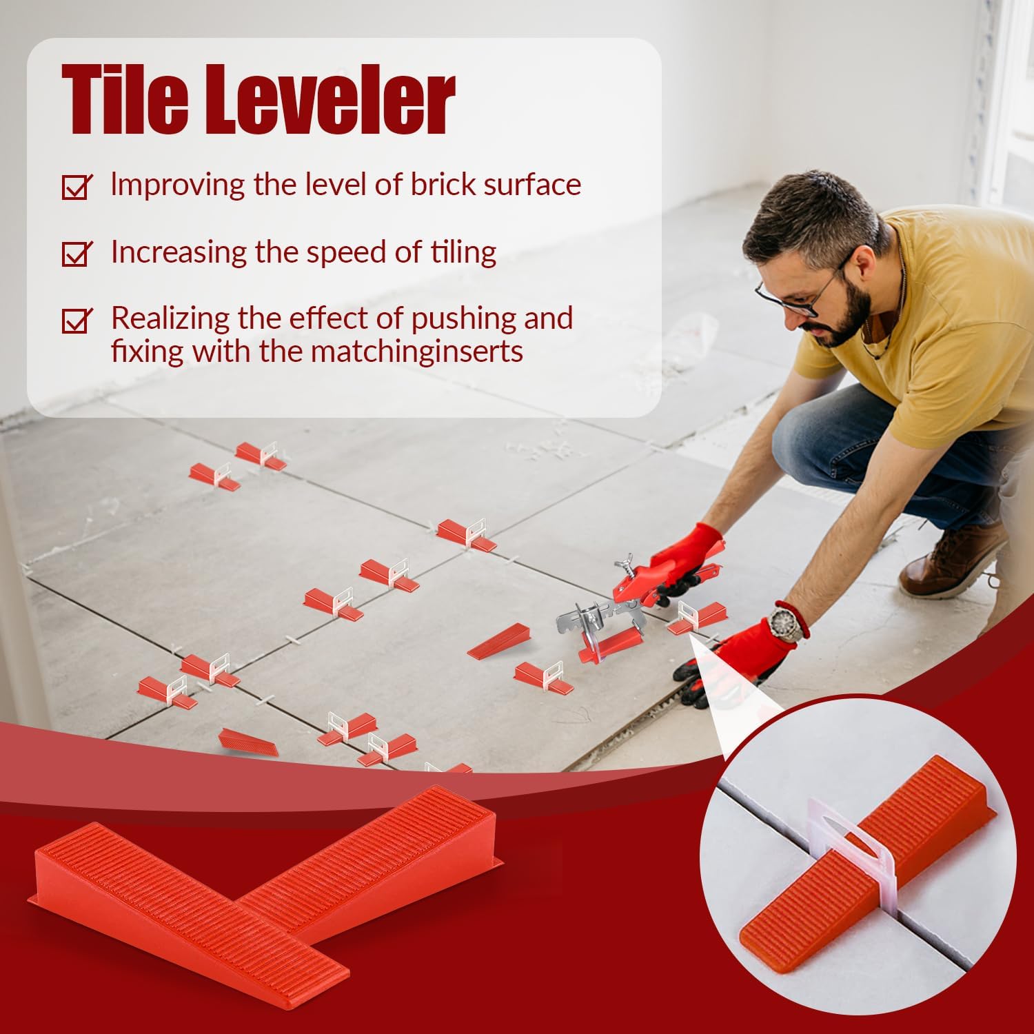 Distanziatori per Piastrelle con Cunei 3mm, 700 Pezzi - immagine 5