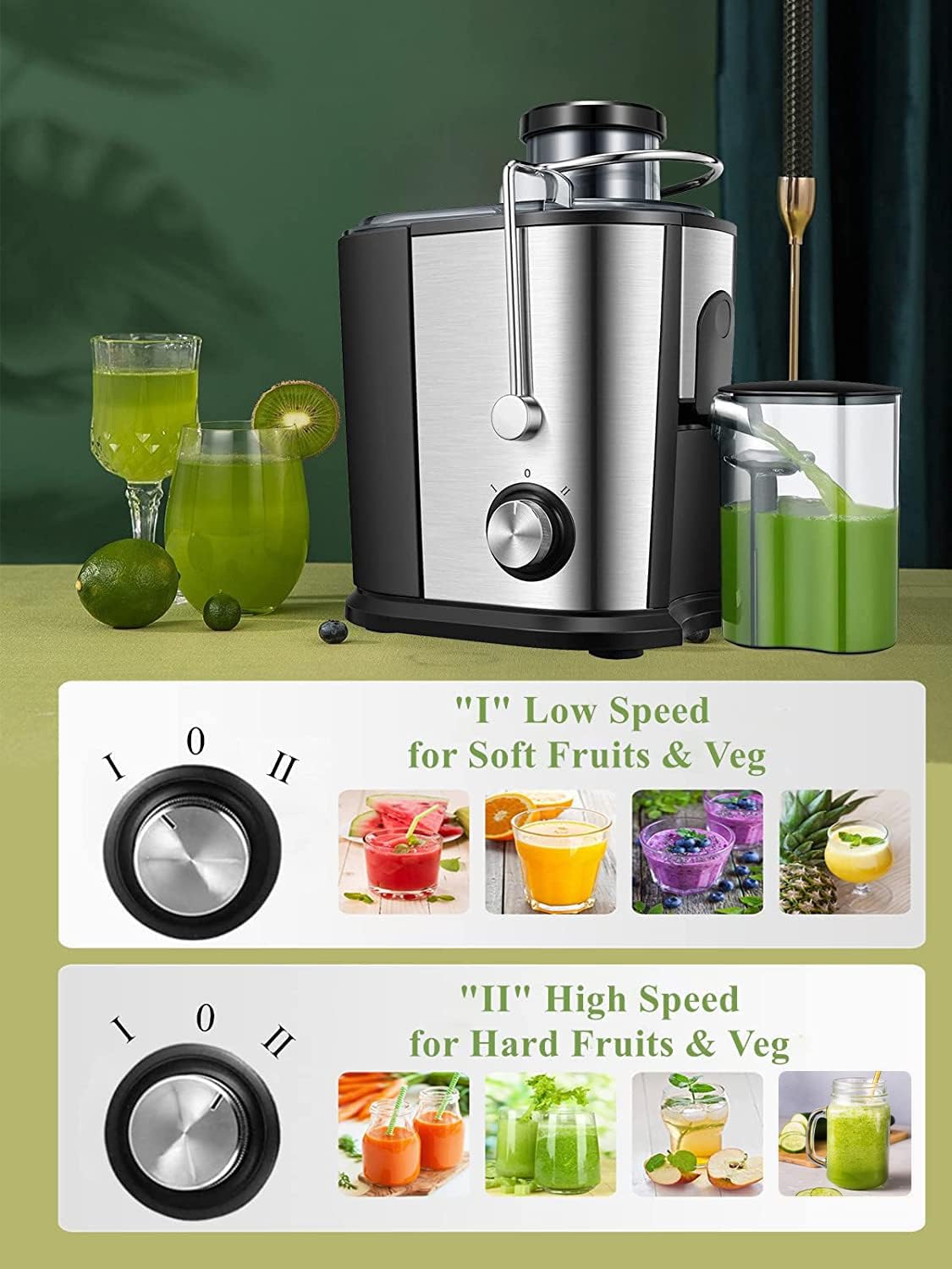 Juilist Centrifuga Frutta e Verdura 600W - immagine 6