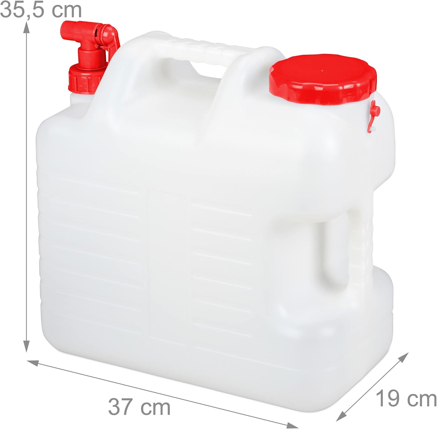 Relaxdays Tanica con Rubinetto 20 L, Rosso/Bianco - immagine 4
