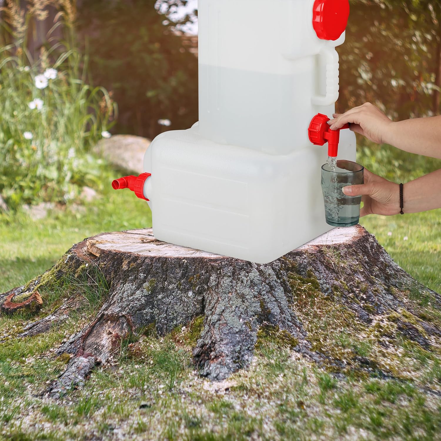 Relaxdays Tanica con Rubinetto 20 L, Rosso/Bianco - immagine 5