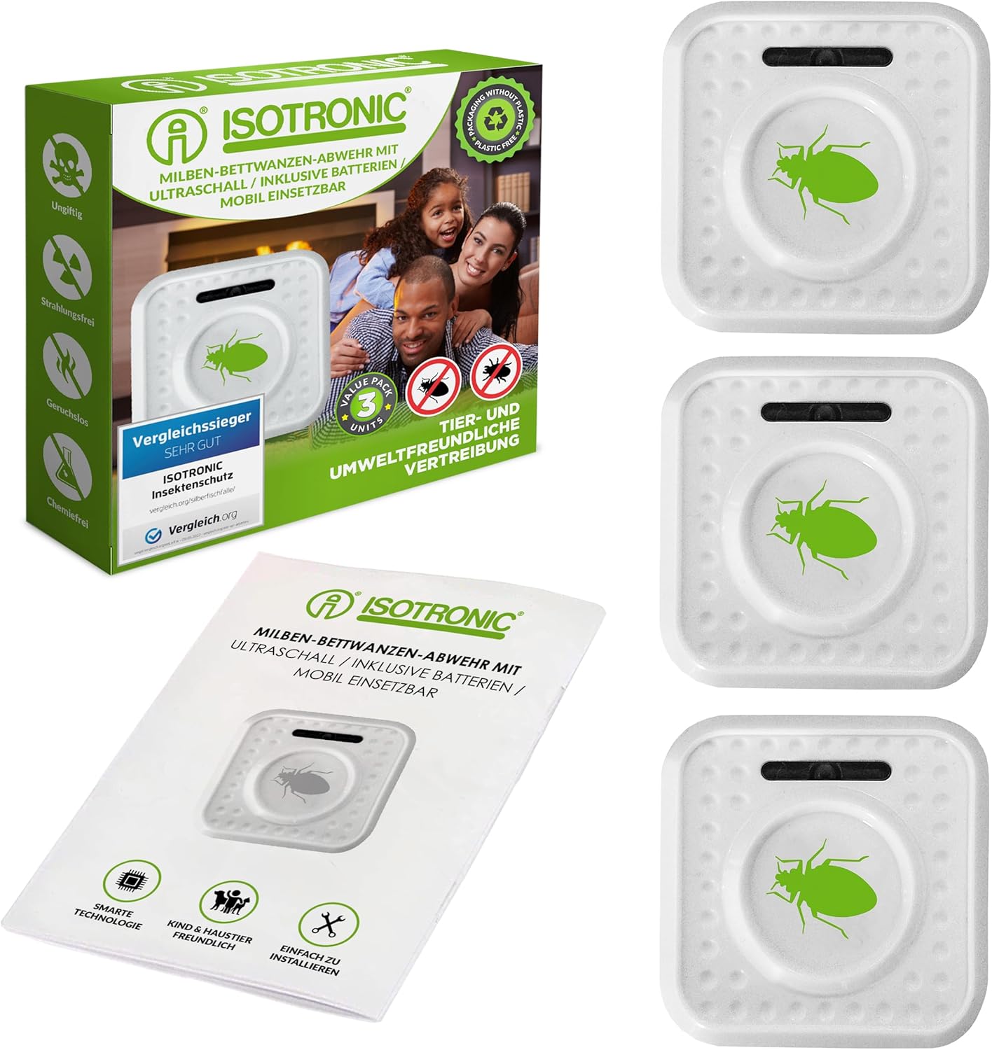 Isotronic Repellente per Acari a Ultrasuoni (3 Pezzi) - immagine 1