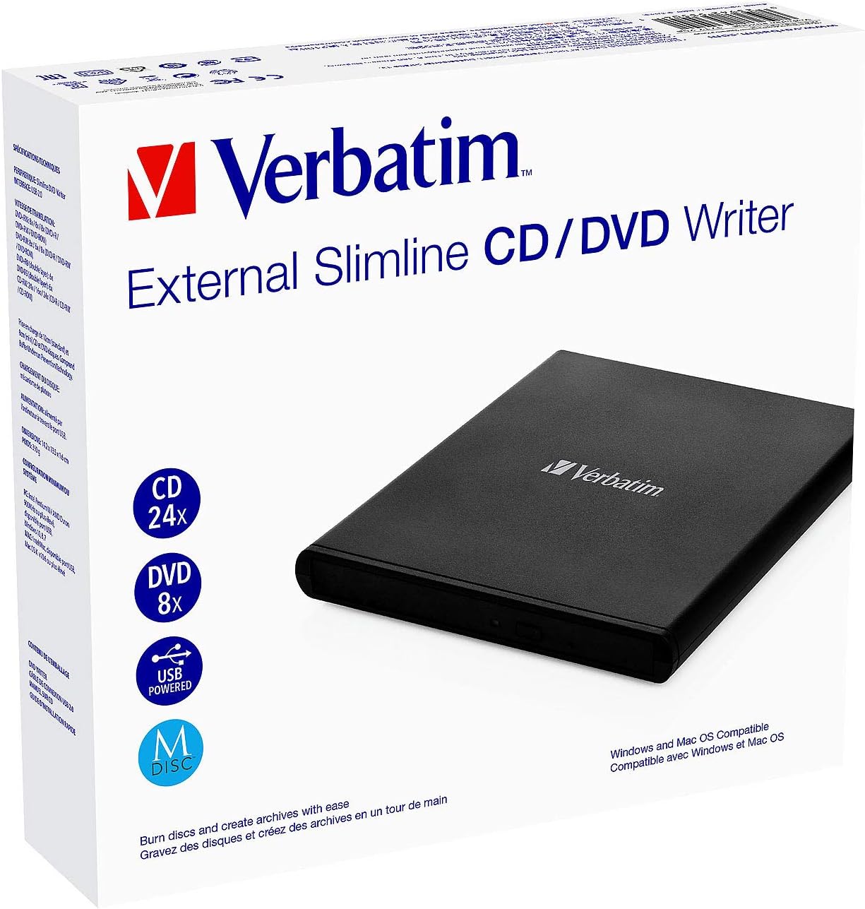 Verbatim MOBILE DVD REWRITER USB 2.0 BLACK (LIGHT VERSION) - immagine 3