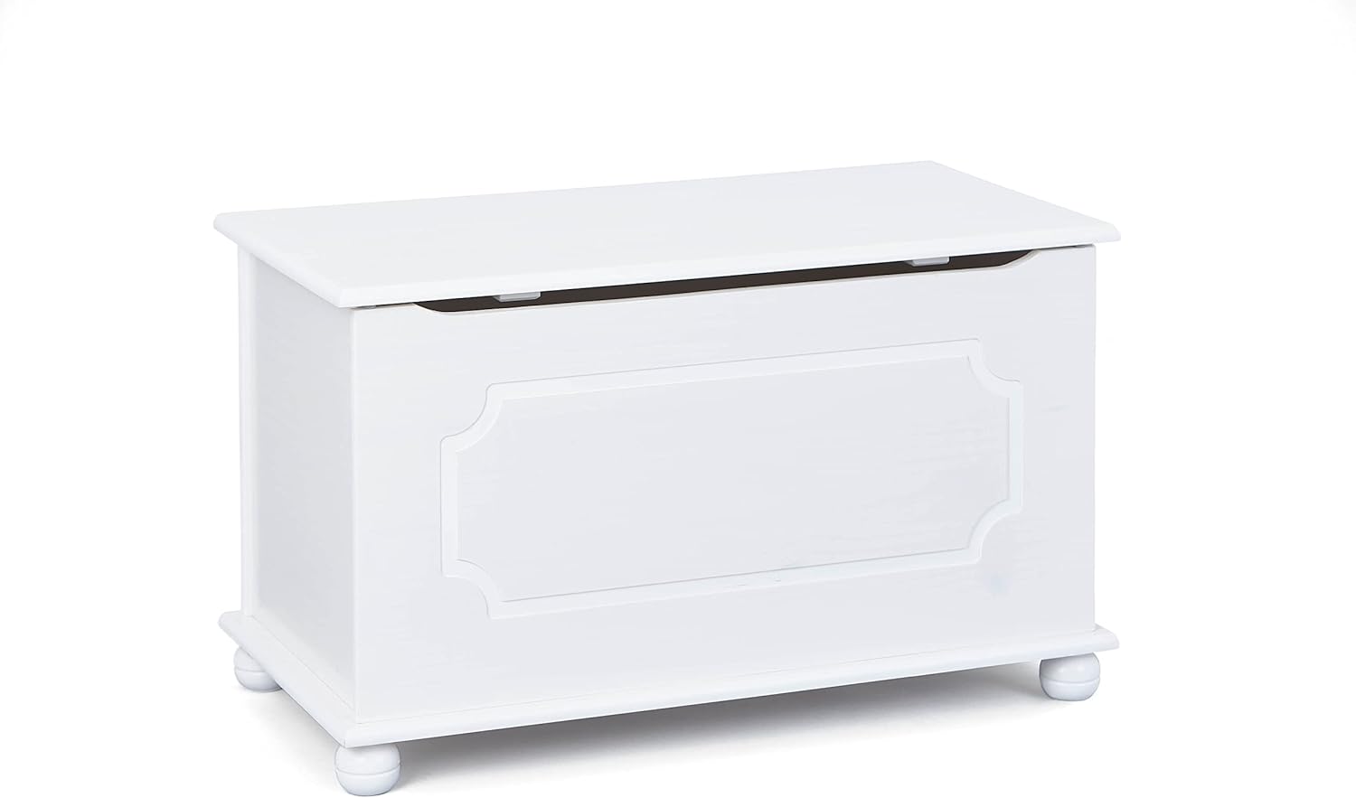 Inter Link Cassapanca Giocattoli Legno Massello, Bianca