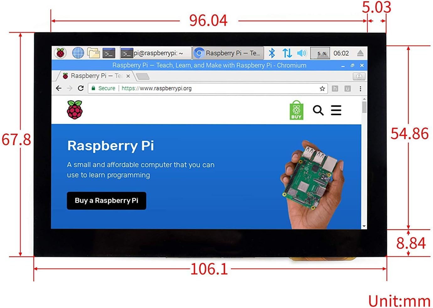 Ibest 4.3" HDMI LCD (B) Touch Screen Capacitivo - immagine 5