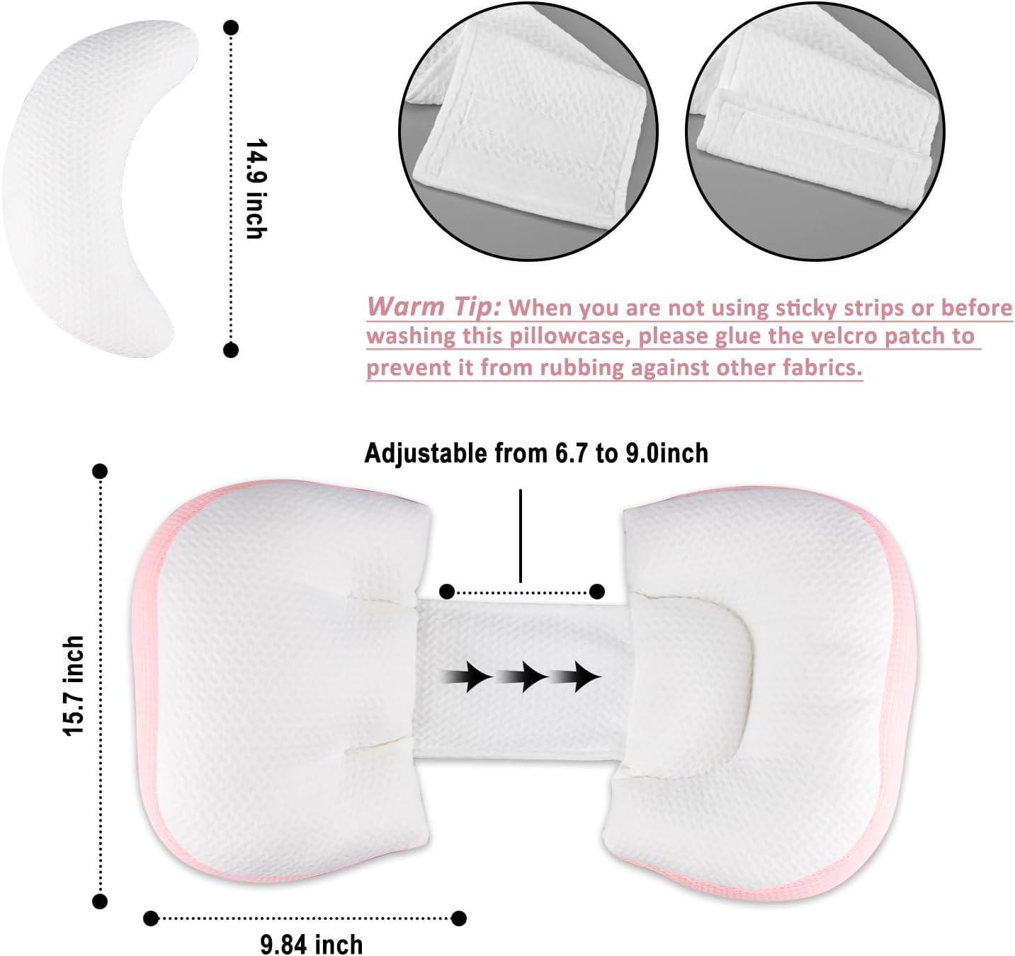 Chilling Home Cuscino Gravidanza Regolabile, Rosa - immagine 3