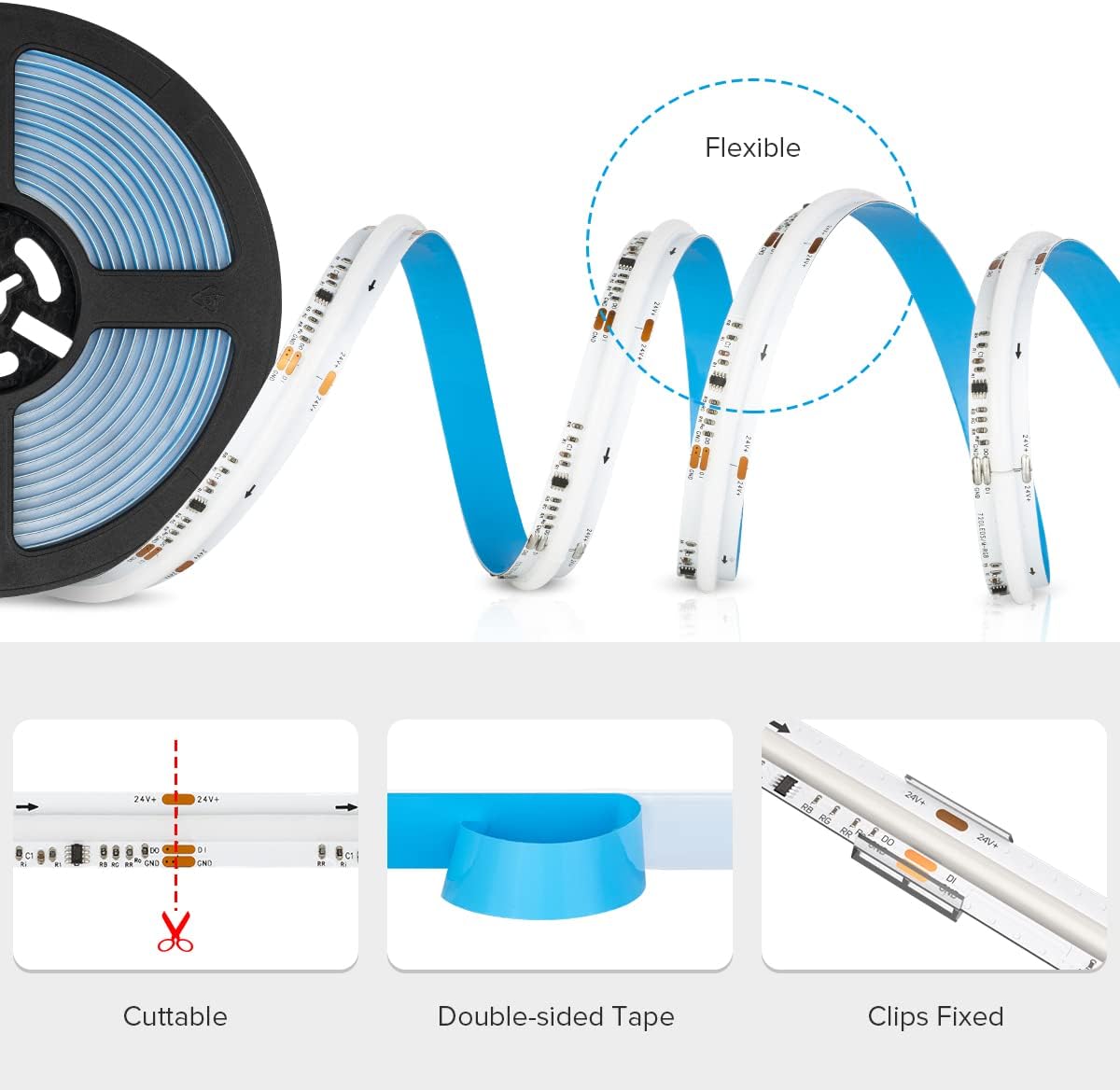 Btf-lighting FCOB SPI RGB Striscia LED Flessibile 5M - immagine 7