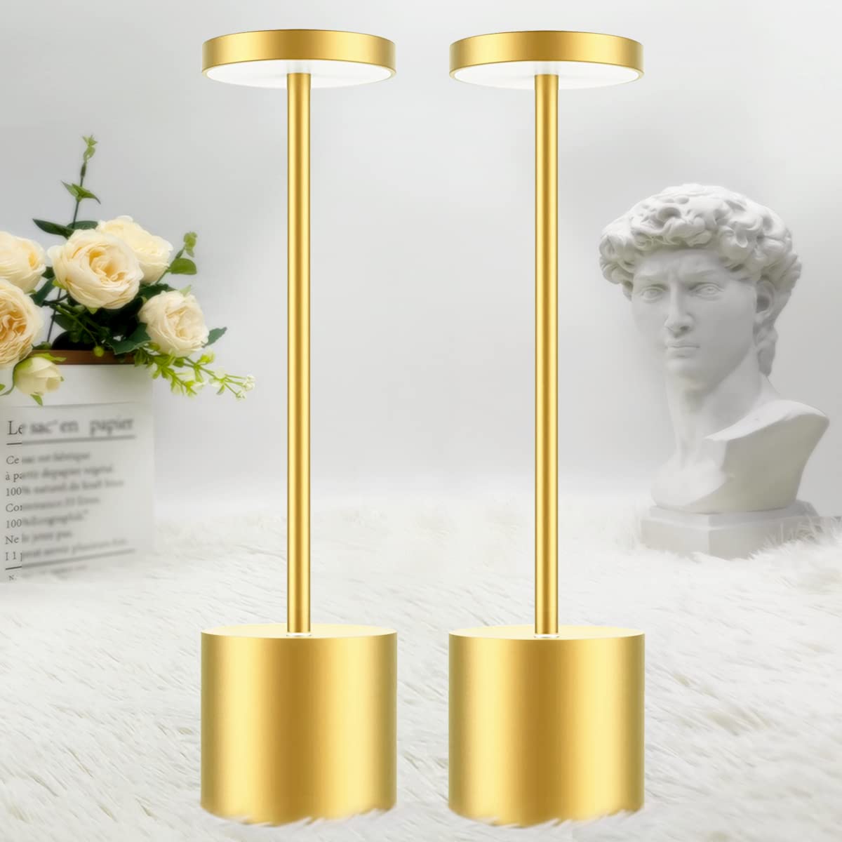 Hapfish Lampada da Tavolo Senza Fili LED 5000mAh (2 Pezzi)