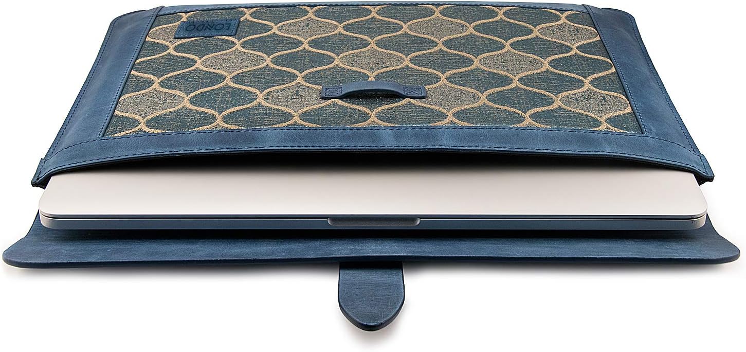 Londo Vera Pelle Custodia per Laptop 15-16 Pollici, Blu - immagine 8