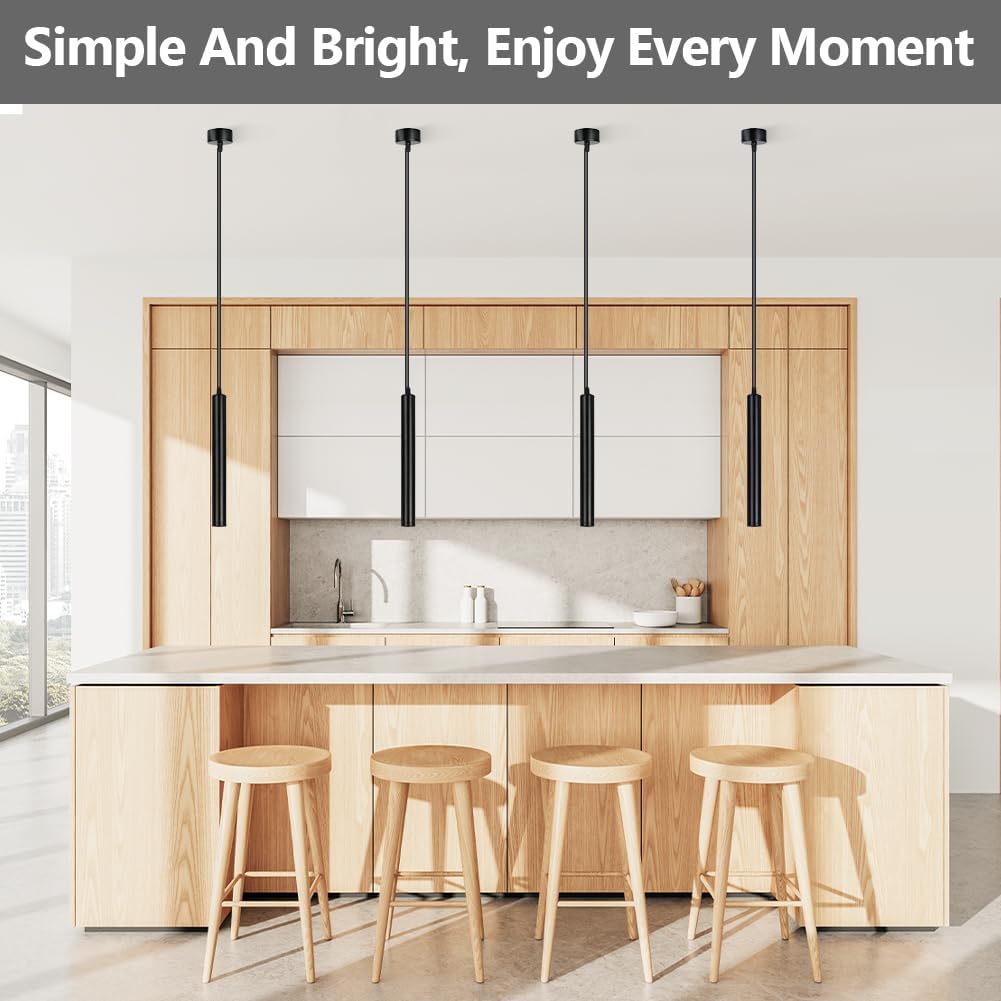 HOTUT Lampada a Sospensione Lunga 30cm, Nero - immagine 6