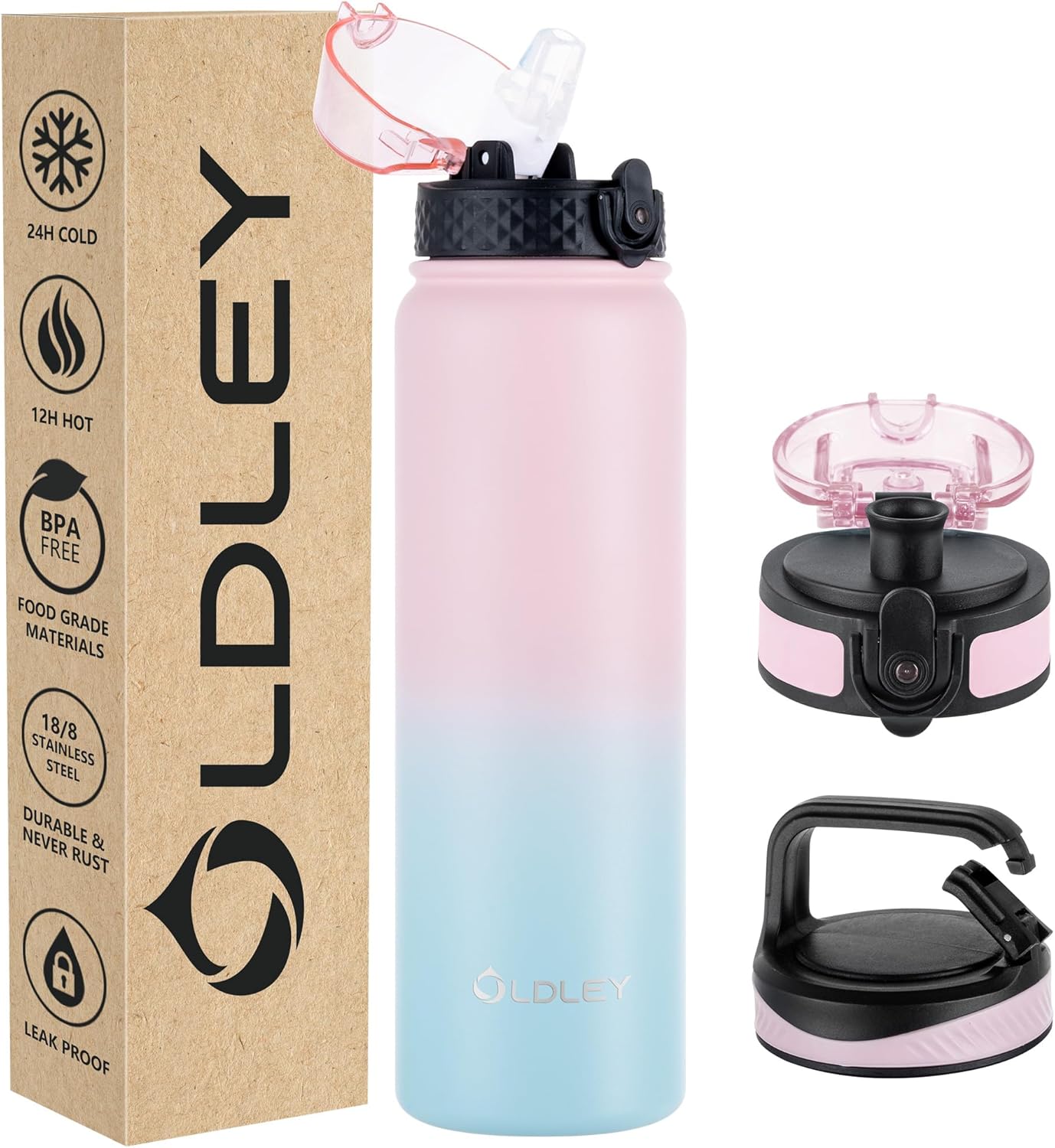 Borraccia Acciaio Inossidabile 1L con Cannuccia - immagine 1