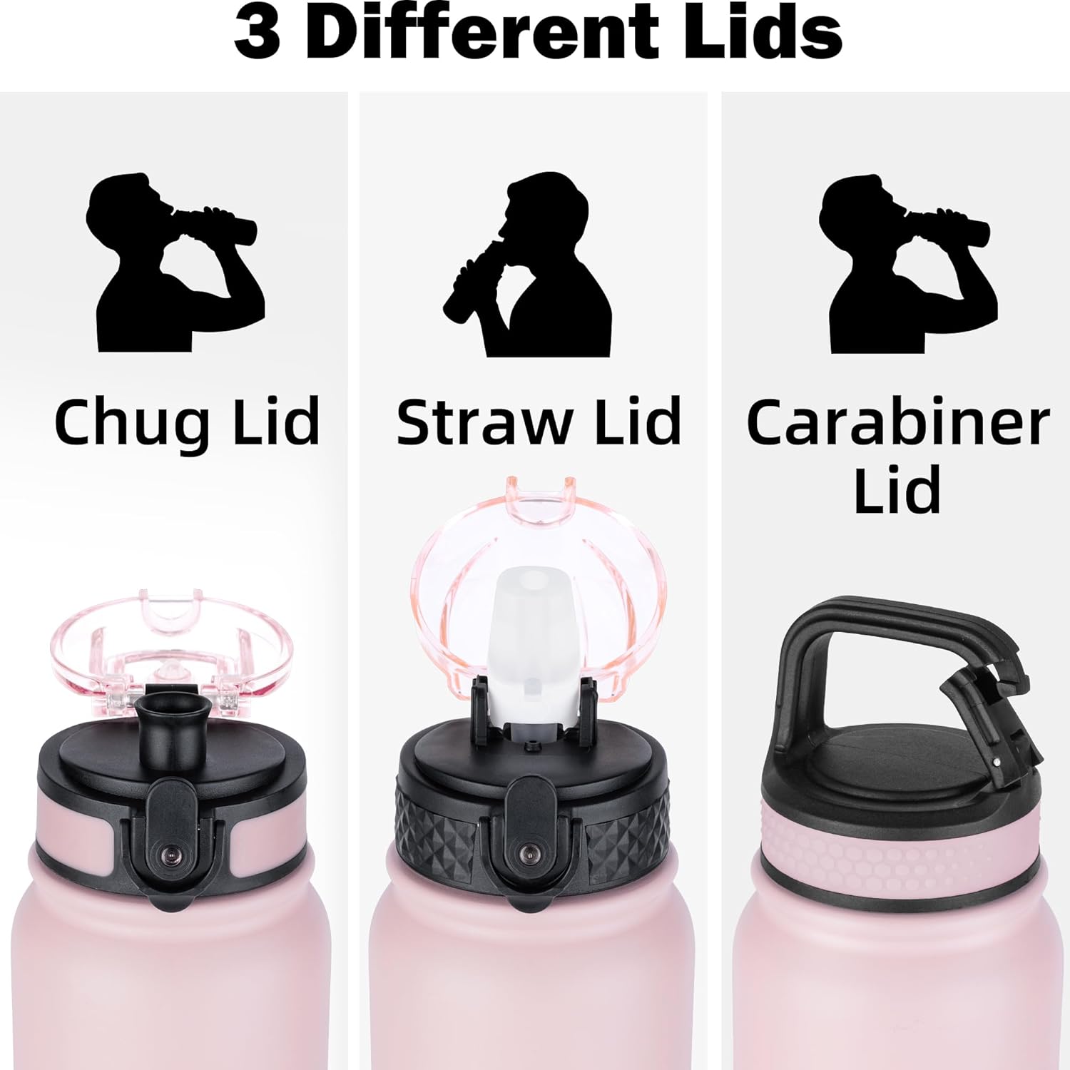 Borraccia Acciaio Inossidabile 1L con Cannuccia - immagine 2