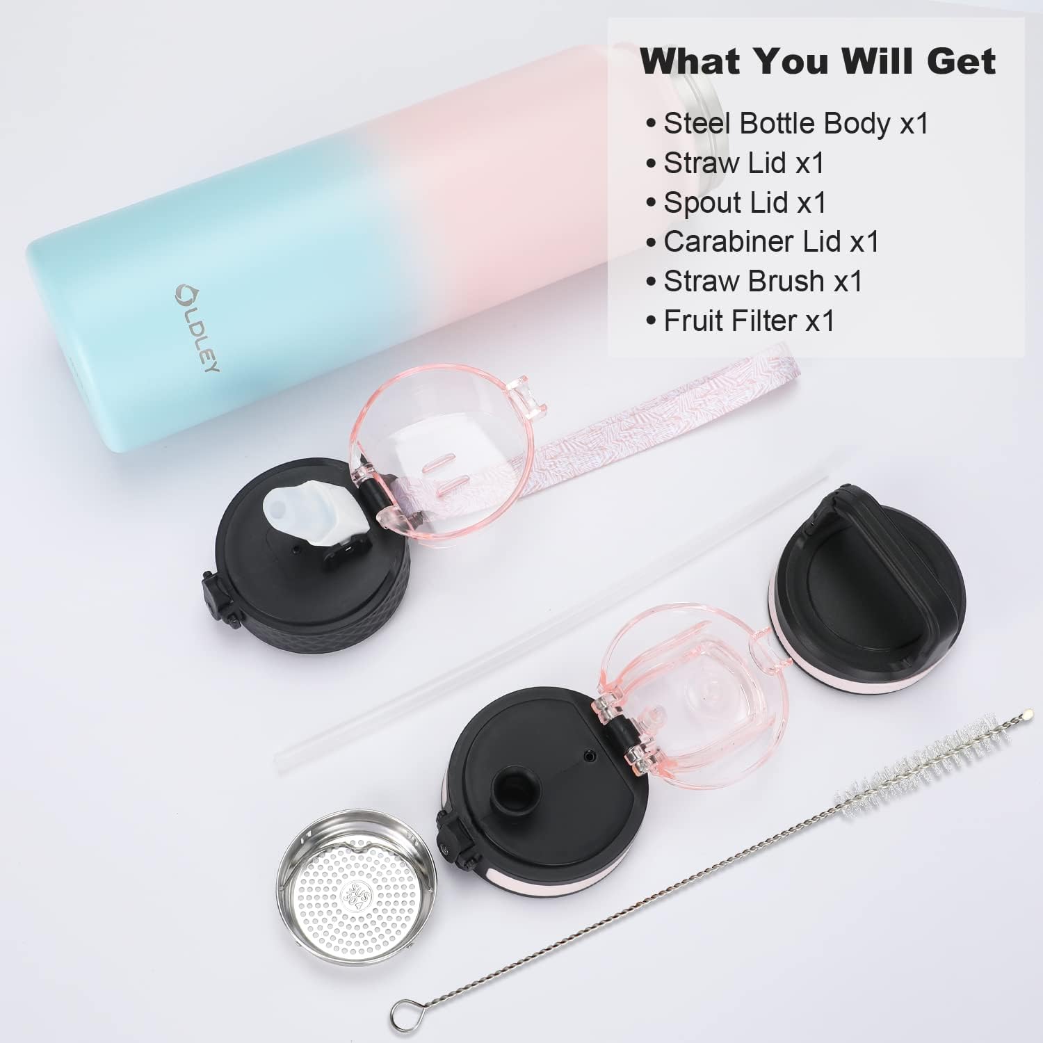 Borraccia Acciaio Inossidabile 1L con Cannuccia - immagine 5