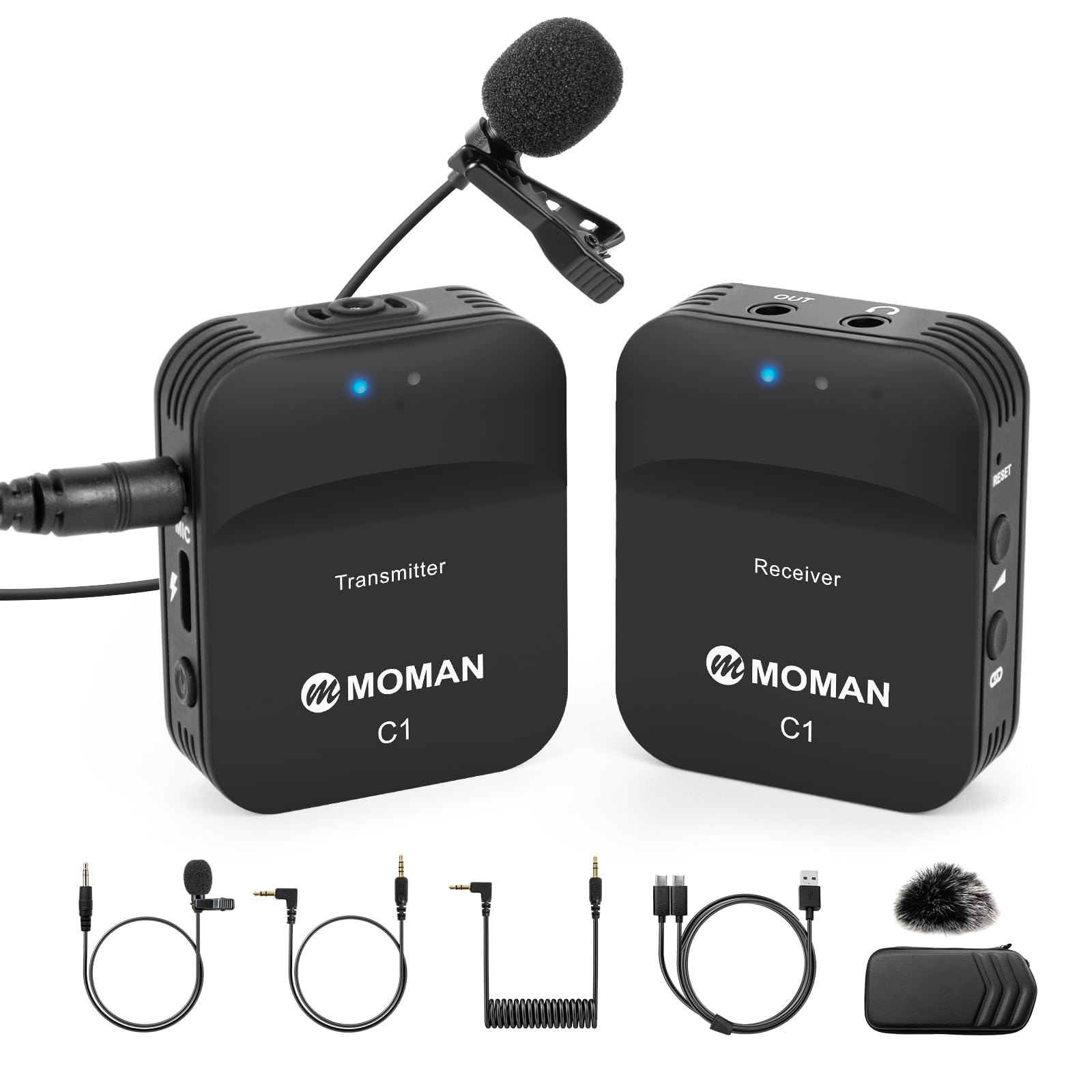 Moman Microfono Lavalier Wireless C1 2.4GHz