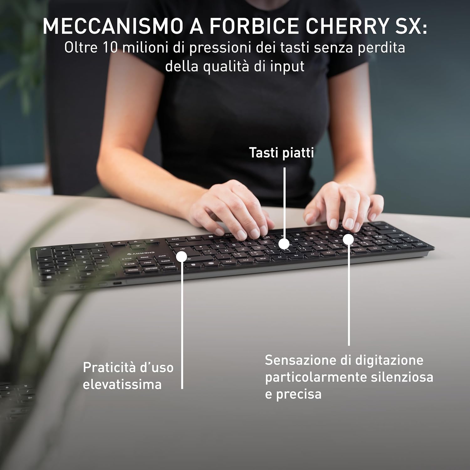 Cherry KW 9100 SLIM - Tastiera Wireless QWERTY - immagine 4