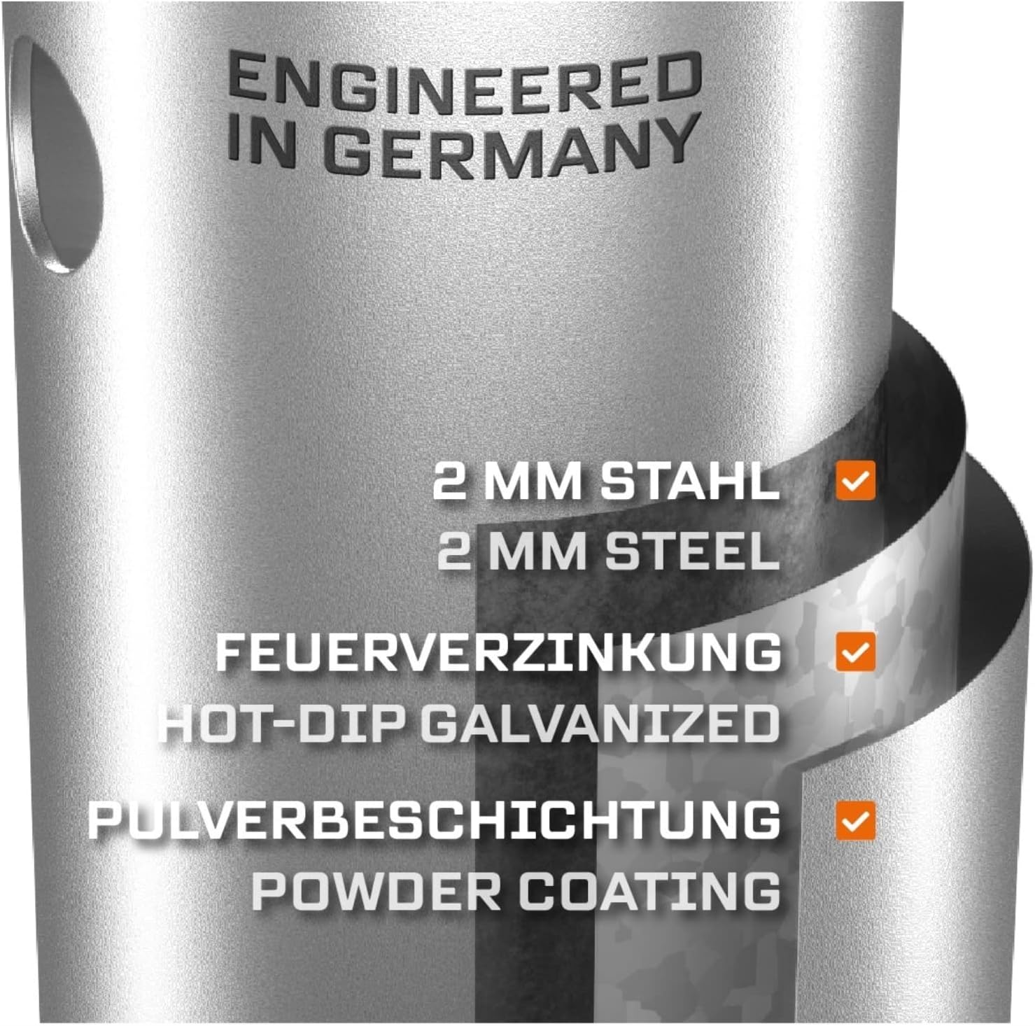 80 cm Core 4 Base a Vite; Ø 60 x 2; 4 x M8 - immagine 3