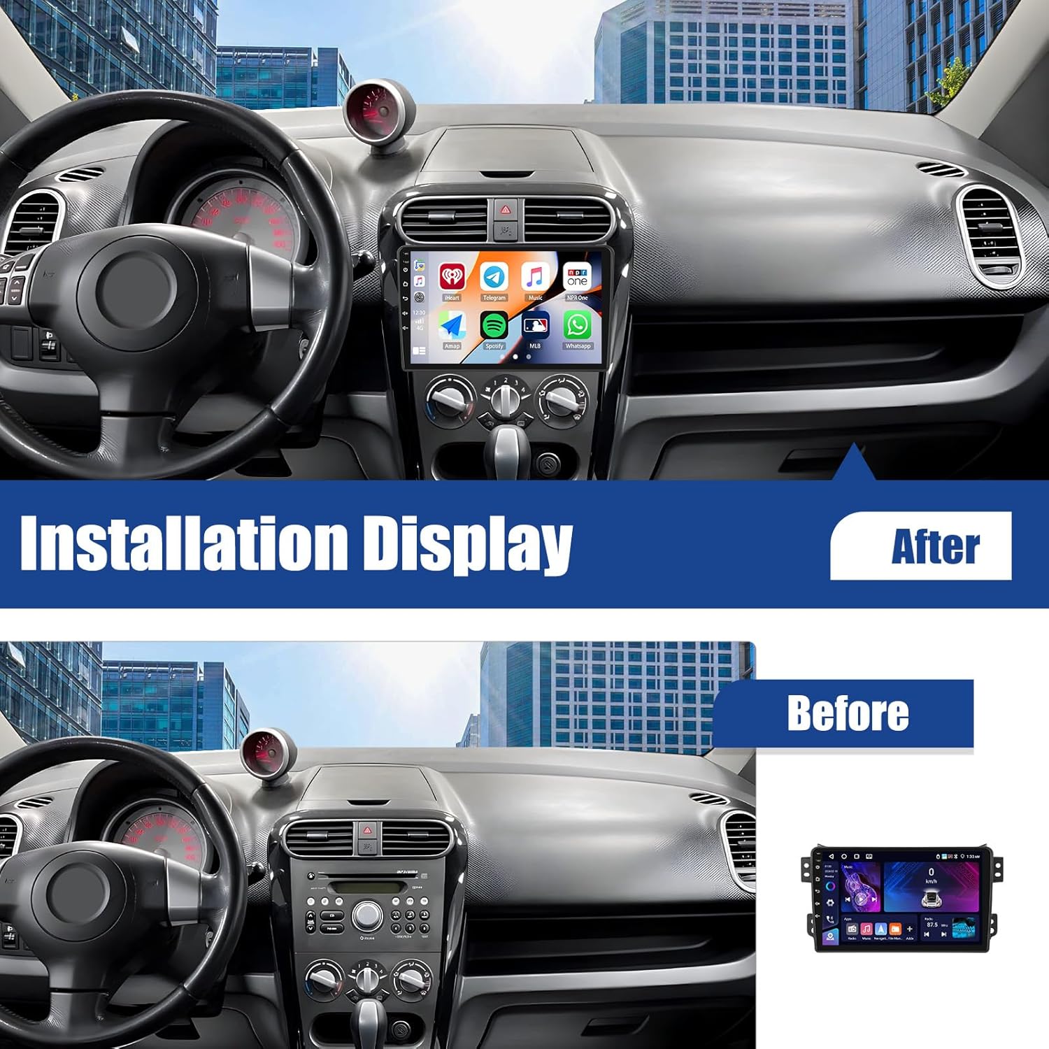 Sixwin Autoradio Android 13 per Suzuki Splash/Opel Agila 9 Pollici - immagine 2