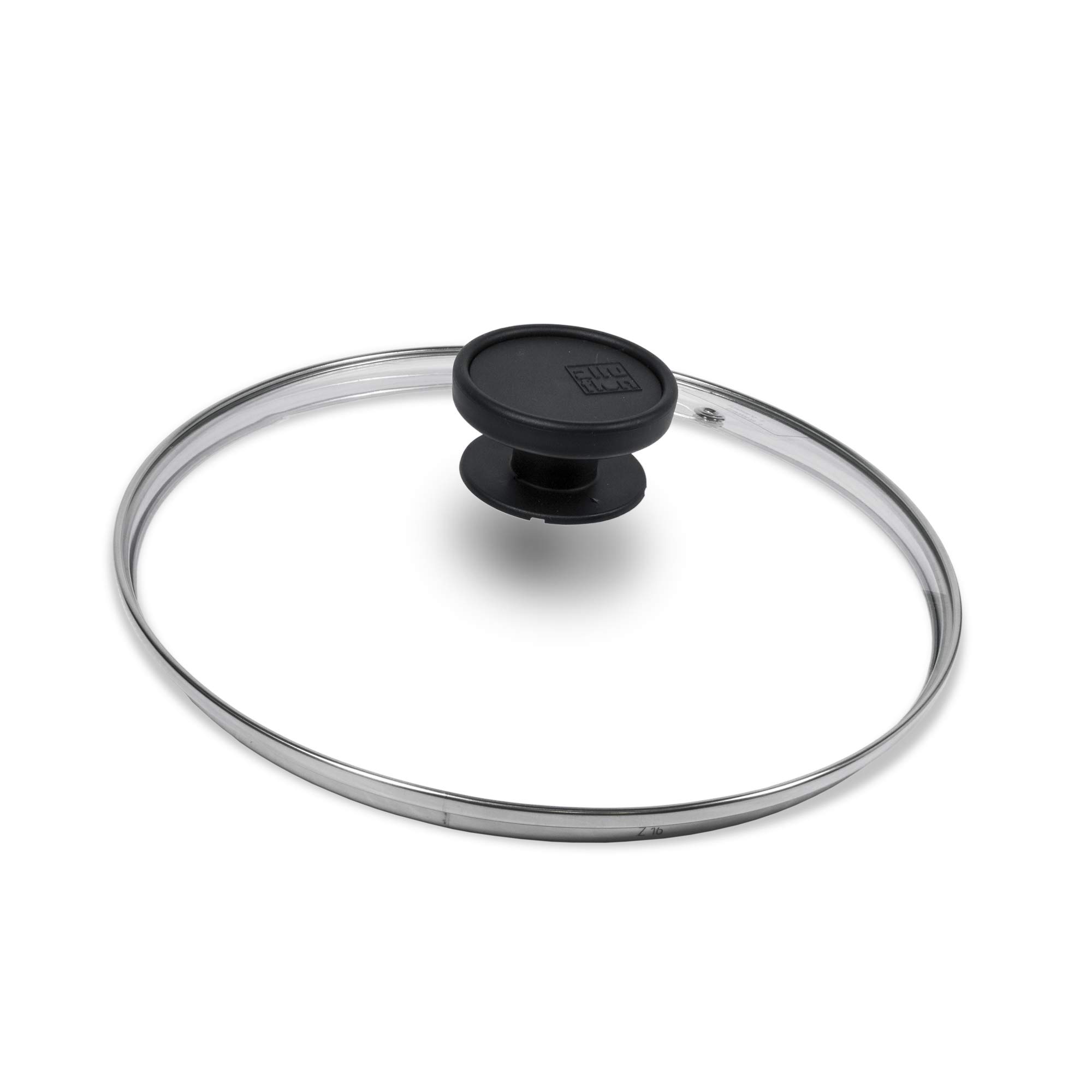 ALLUFLON Coperchio Vetro Bordo Inox, 32 cm