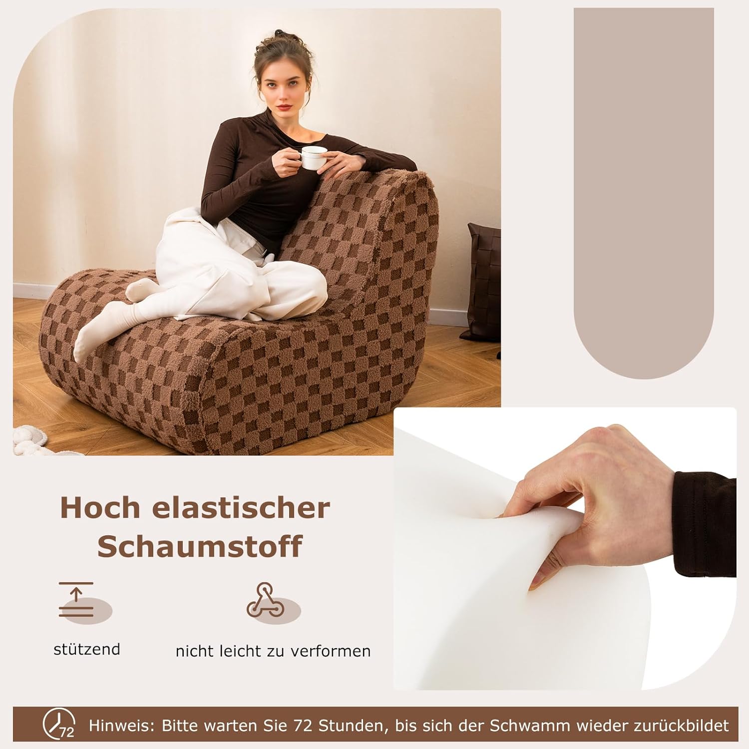 Costway Pouf Poltrona con Sgabello - immagine 6