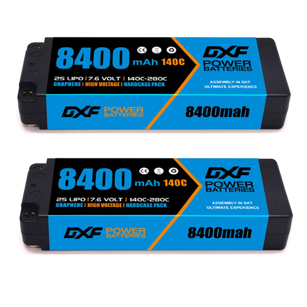 Dxf Racing Series 2PCS 8400mAh 2S Lipo Battery 140C 7.6V HV | Velz