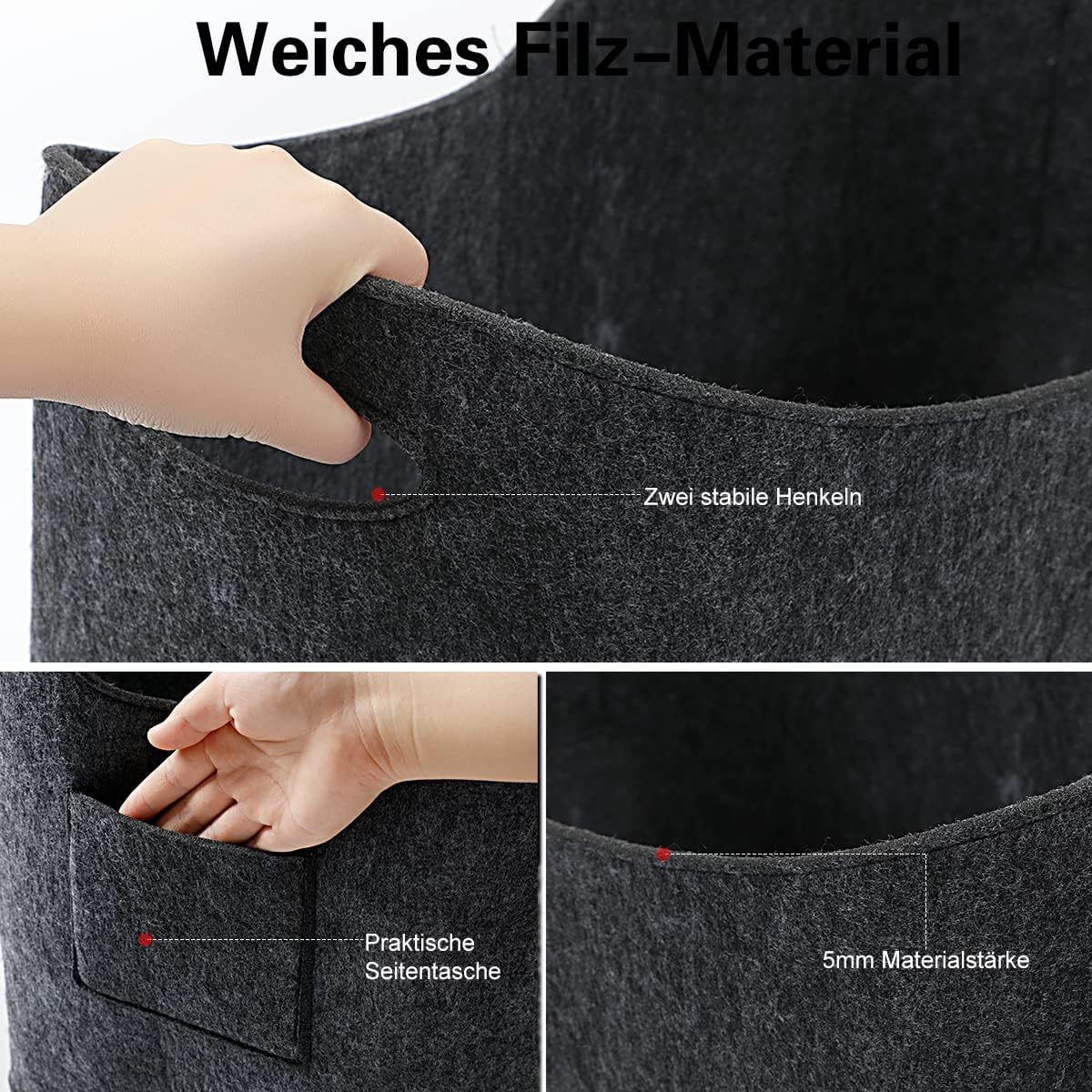 Milduall Borsa in Feltro Extra Grande 53x40x30cm - immagine 2