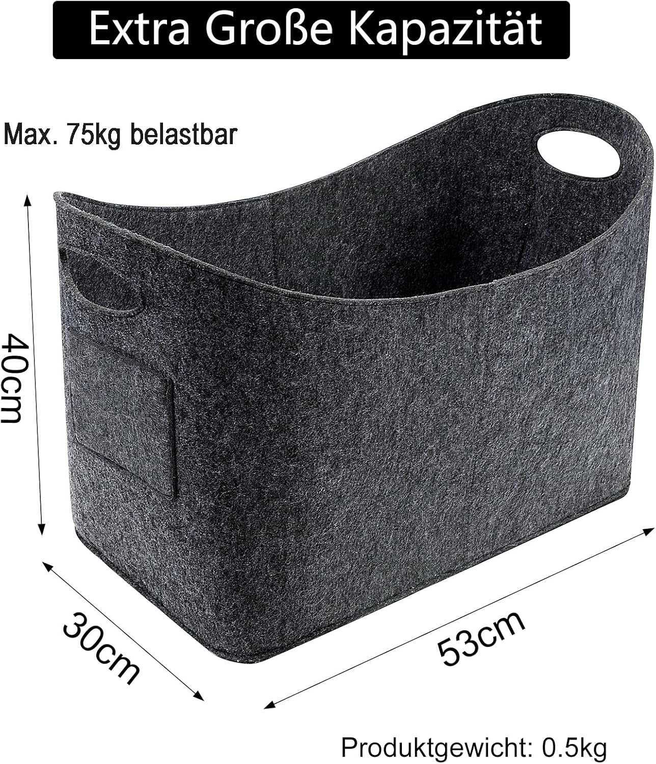 Milduall Borsa in Feltro Extra Grande 53x40x30cm - immagine 5