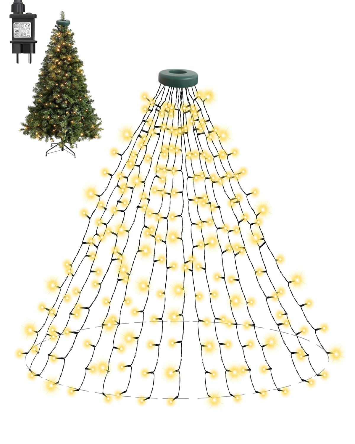 Dekofun Luci Albero di Natale 400 LED 2m x 16 Fili