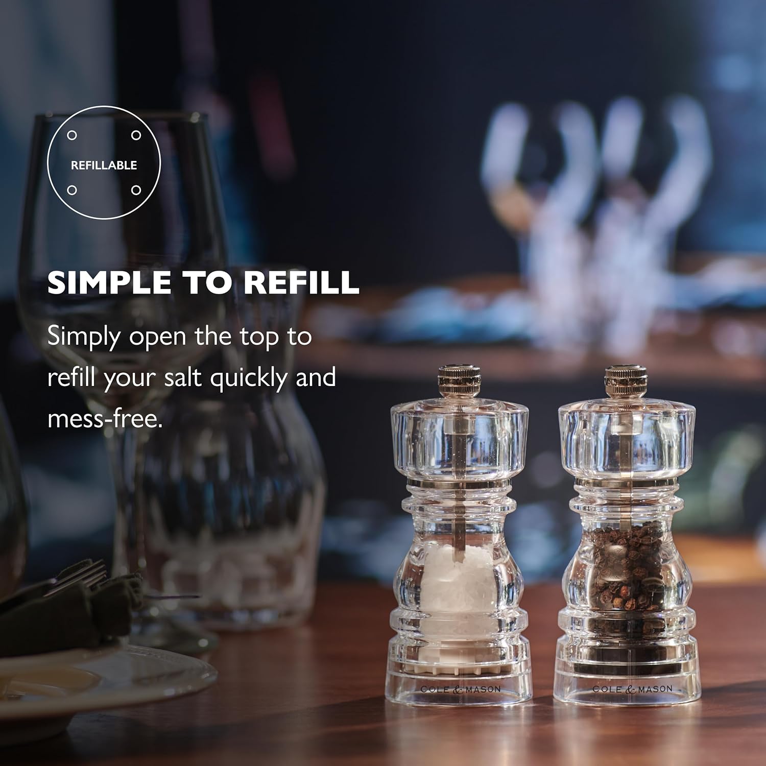 Cole & Mason London - Set Macinaspezie Ricaricabile 12,7cm - immagine 5