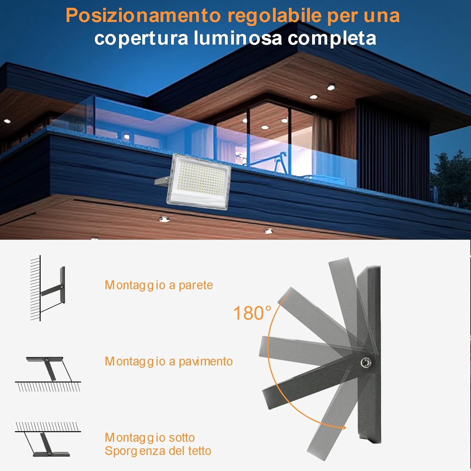 Createstar Faretto LED da Esterno 200W 6500K - immagine 2