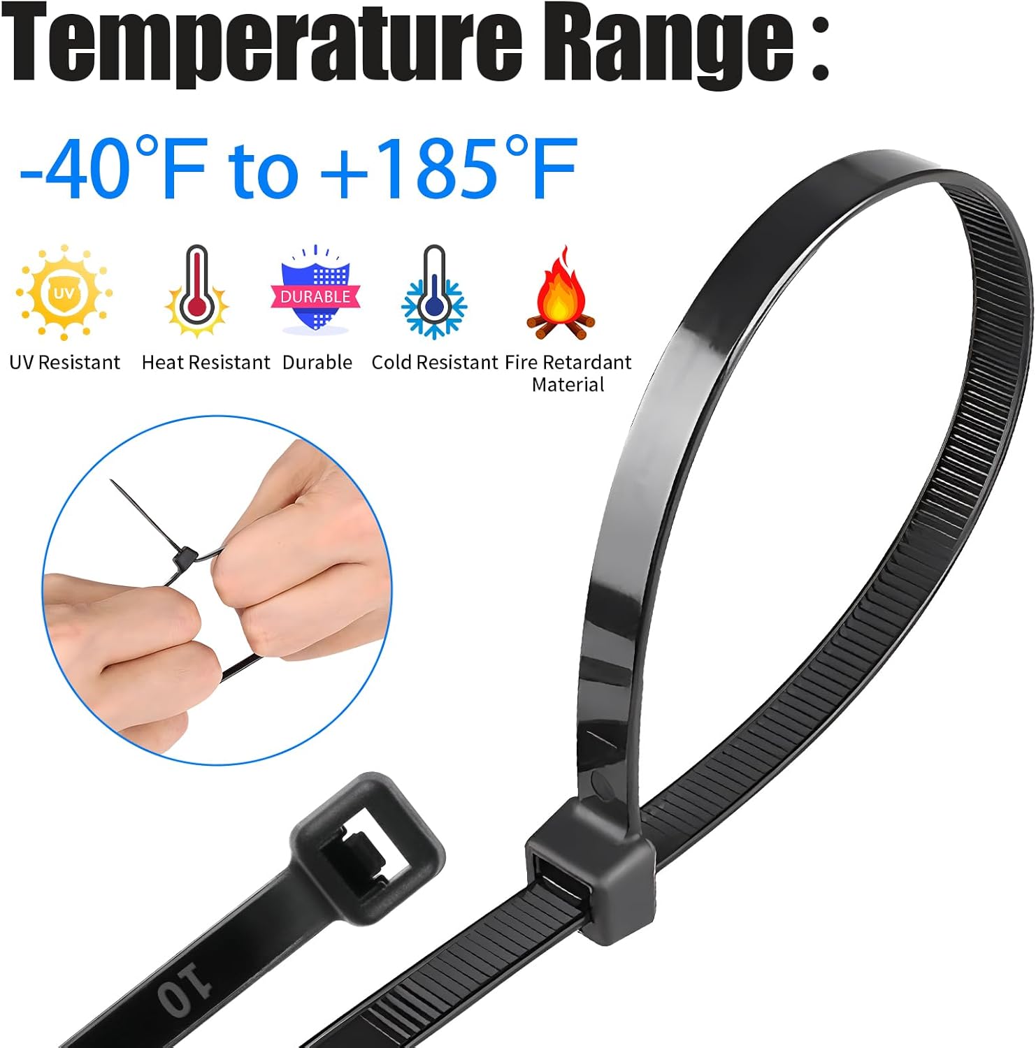 Dunsoo Fascette Plastica 1000 Pezzi per Uso Interno/Esterno - immagine 3