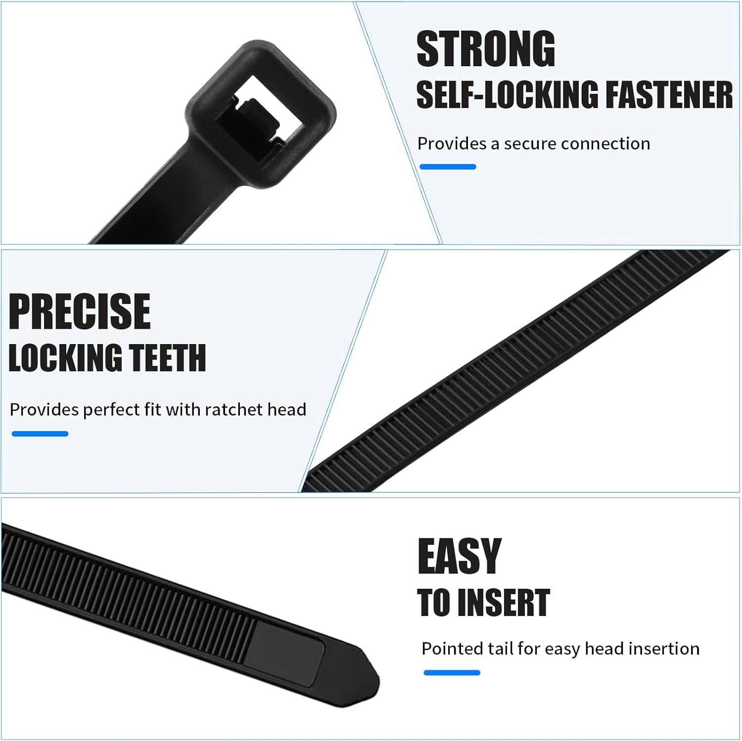 Dunsoo Fascette Plastica 1000 Pezzi per Uso Interno/Esterno - immagine 5