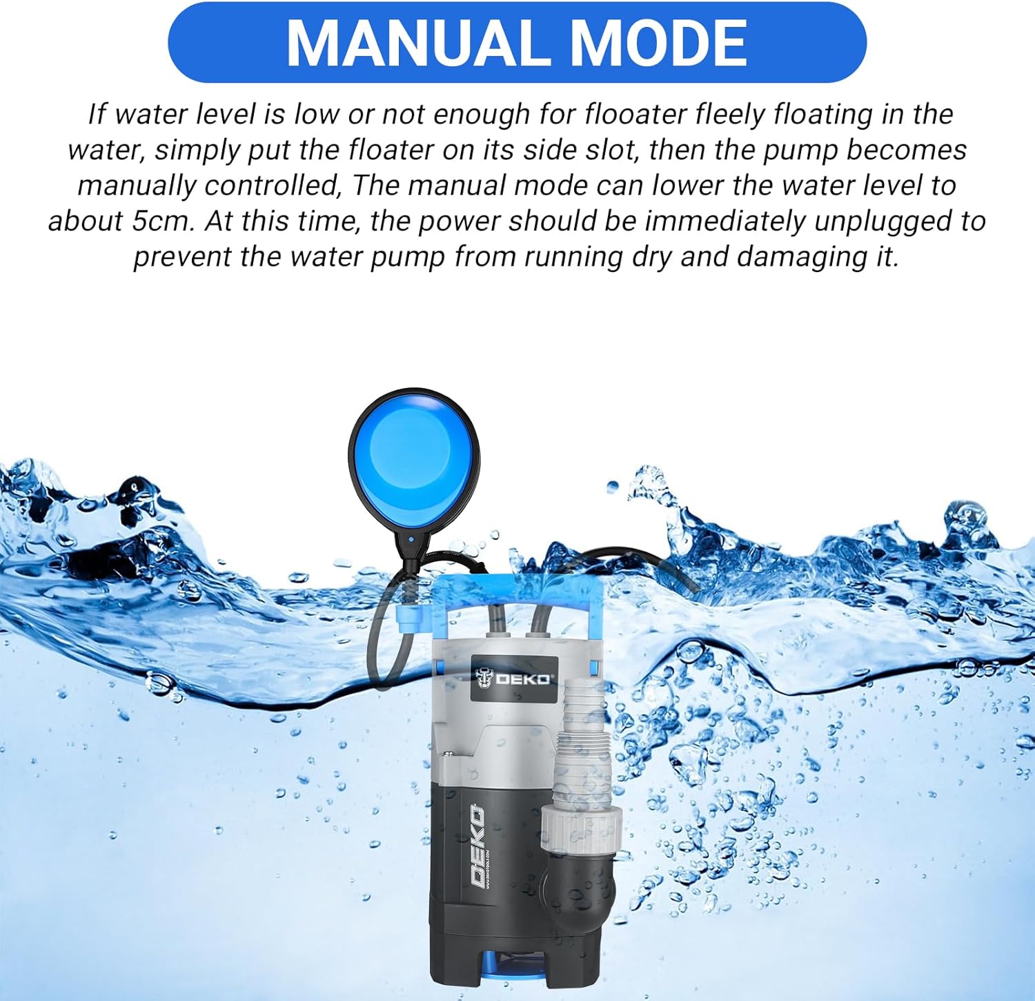 Deko Pompa Sommergibile Acqua 400W/8000 L/H - immagine 4