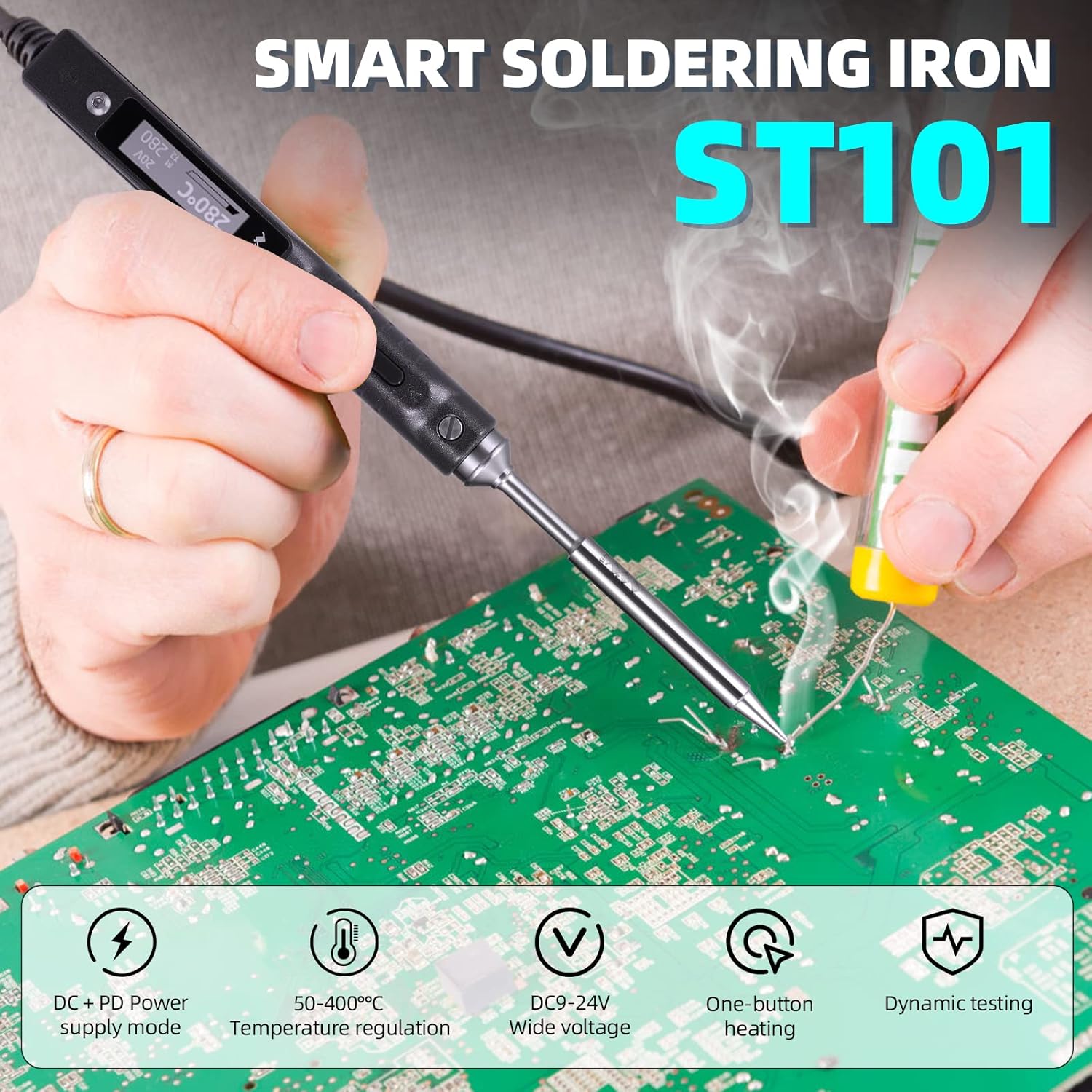 Towwoo Saldatore Portatile Digitale TS101-I 65W - immagine 5