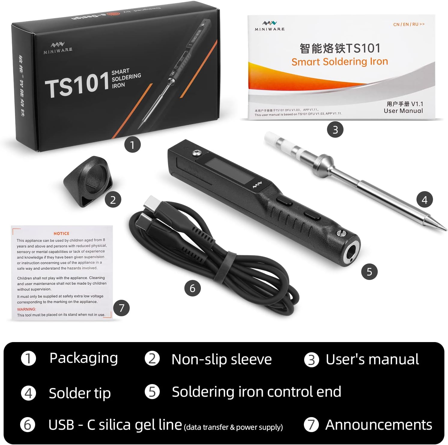 Towwoo Saldatore Portatile Digitale TS101-I 65W - immagine 7