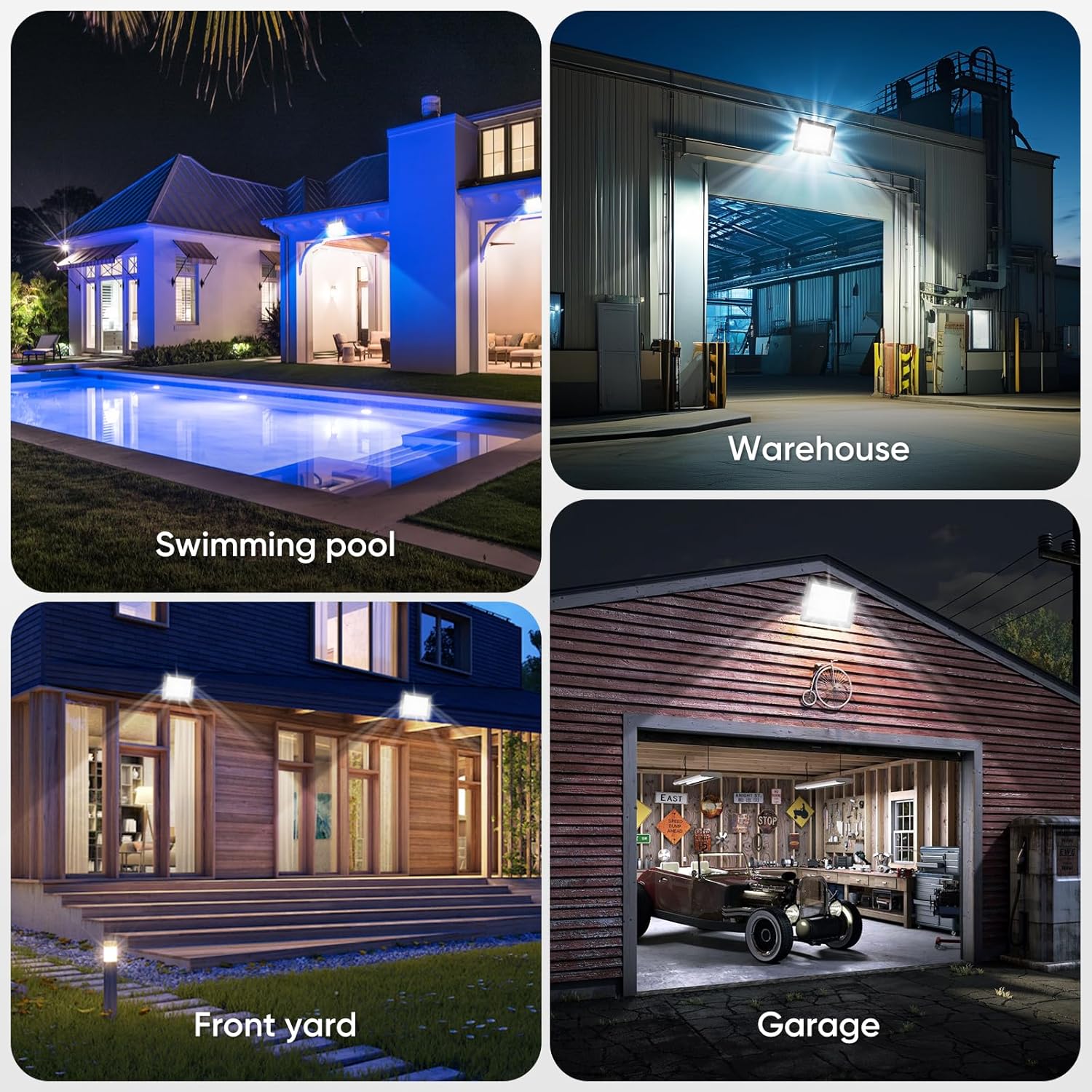 Faretto LED da Esterno 100W 10000LM, 2 Pezzi - immagine 6