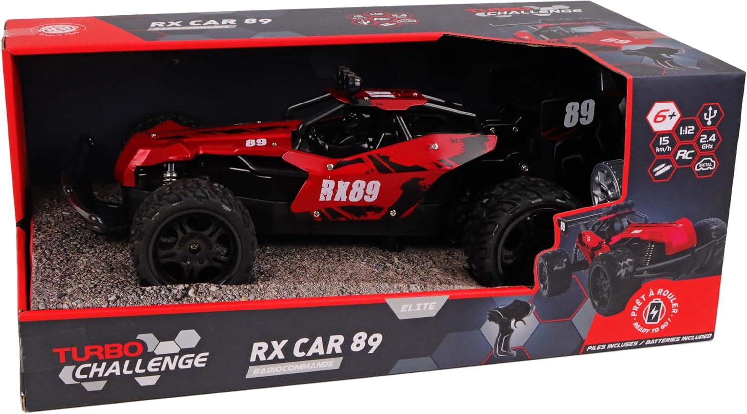 TURBO CHALLENGE RX Car 89 - Auto Telecomandata 1/12, Rosso - immagine 3