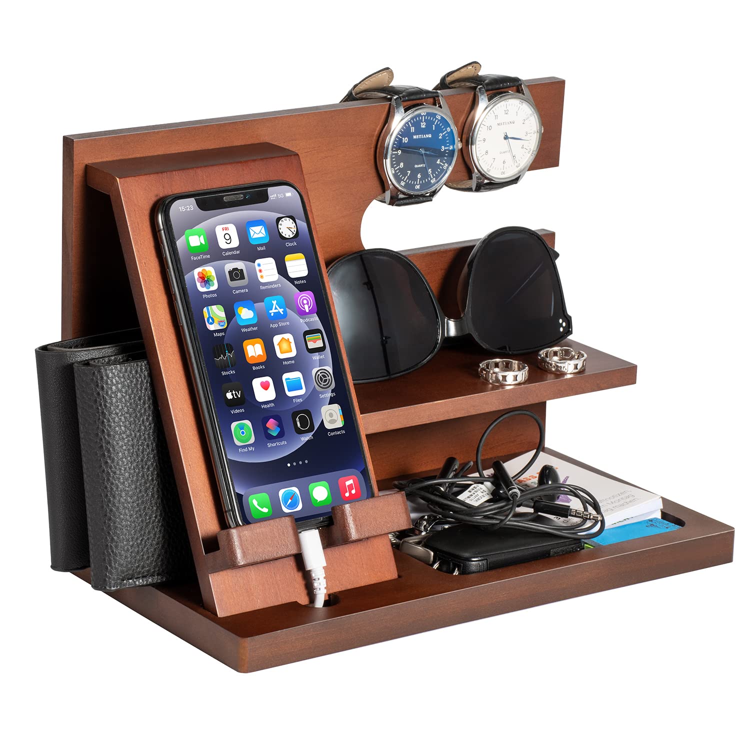 Docking Station in Legno per Smartphone e Orologio