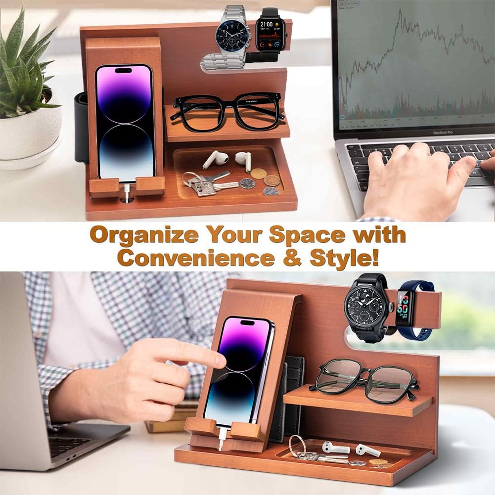 Docking Station in Legno per Smartphone e Orologio - immagine 2
