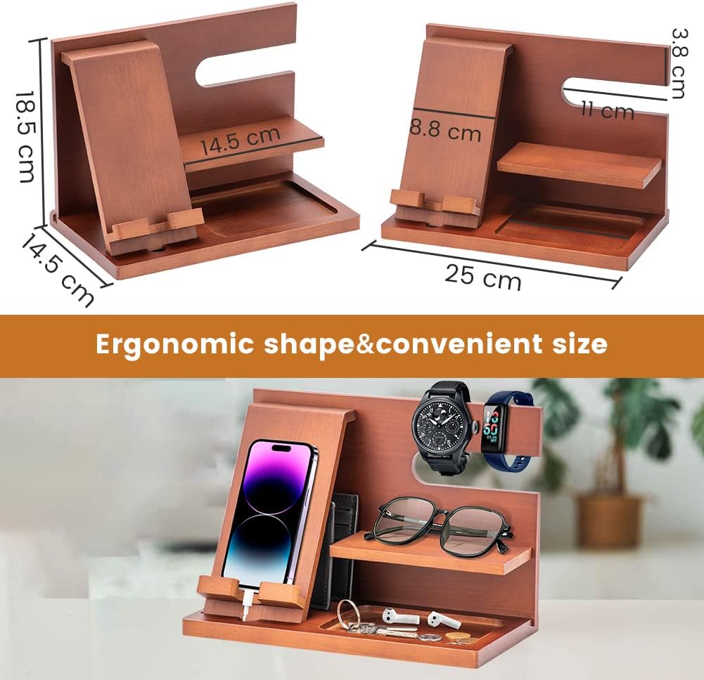 Docking Station in Legno per Smartphone e Orologio - immagine 3