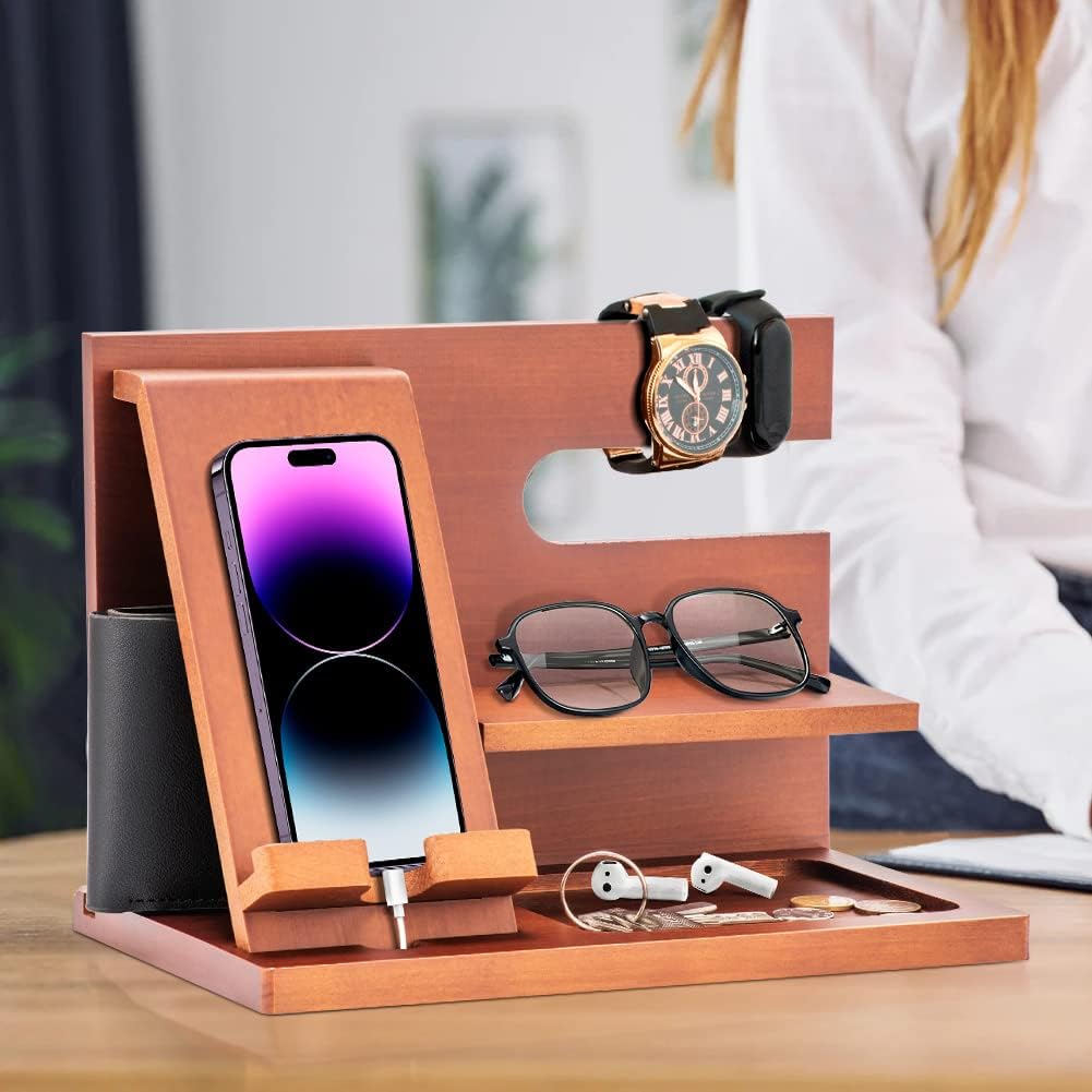 Docking Station in Legno per Smartphone e Orologio - immagine 6