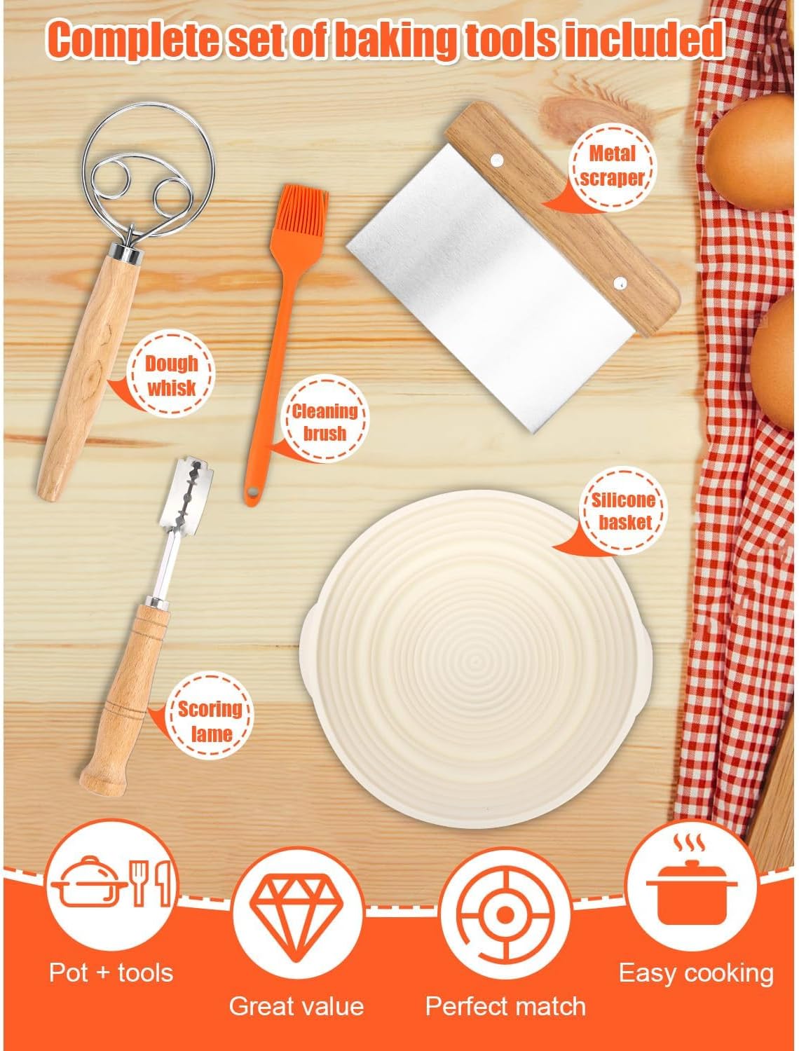 Gftime Casseruola in Ghisa per Pane 5 Quart - immagine 4